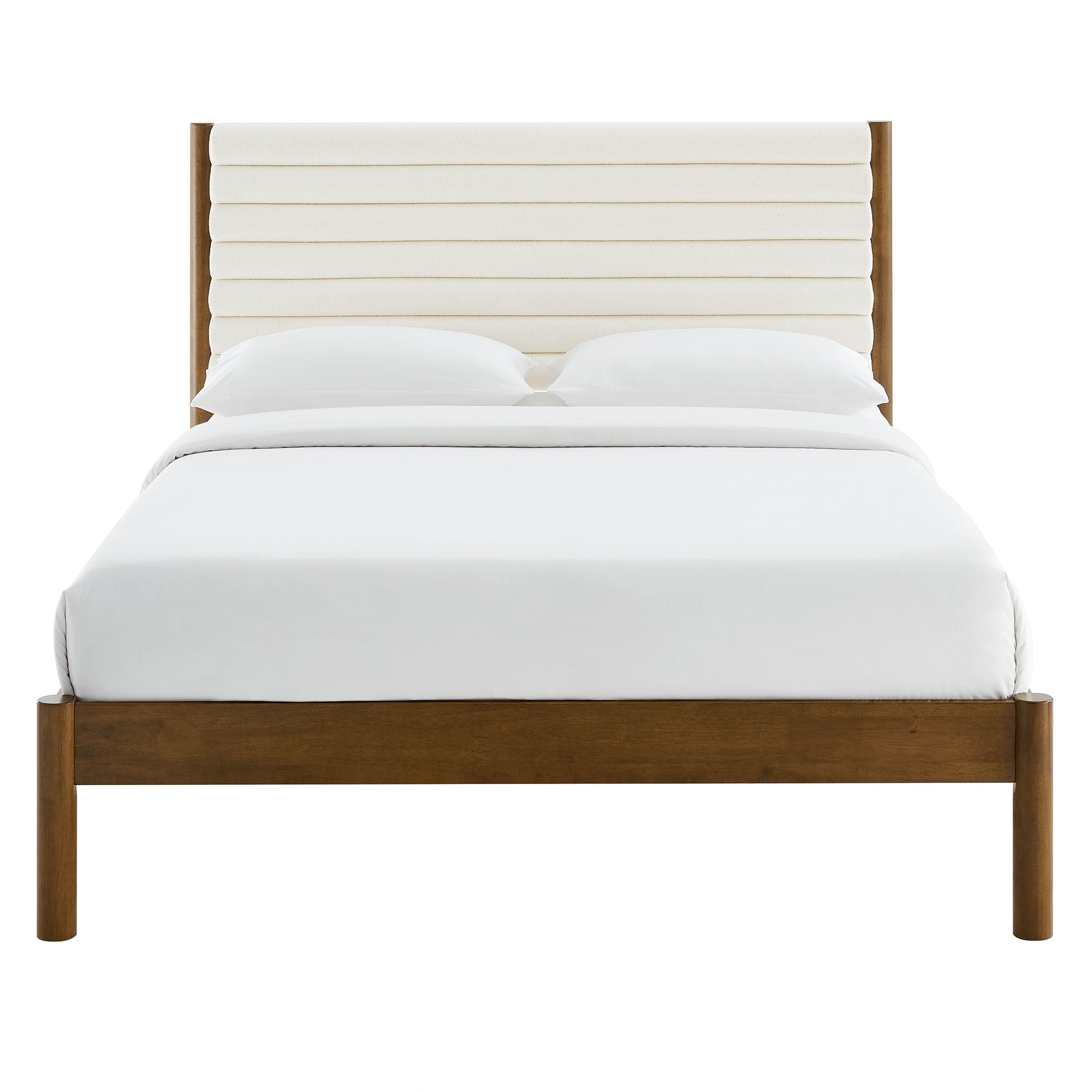 Modway Olea Channel Tufted Boucle Solid Wood Full Platform Bed