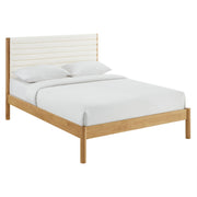Modway Olea Channel Tufted Boucle Solid Wood Queen Platform Bed