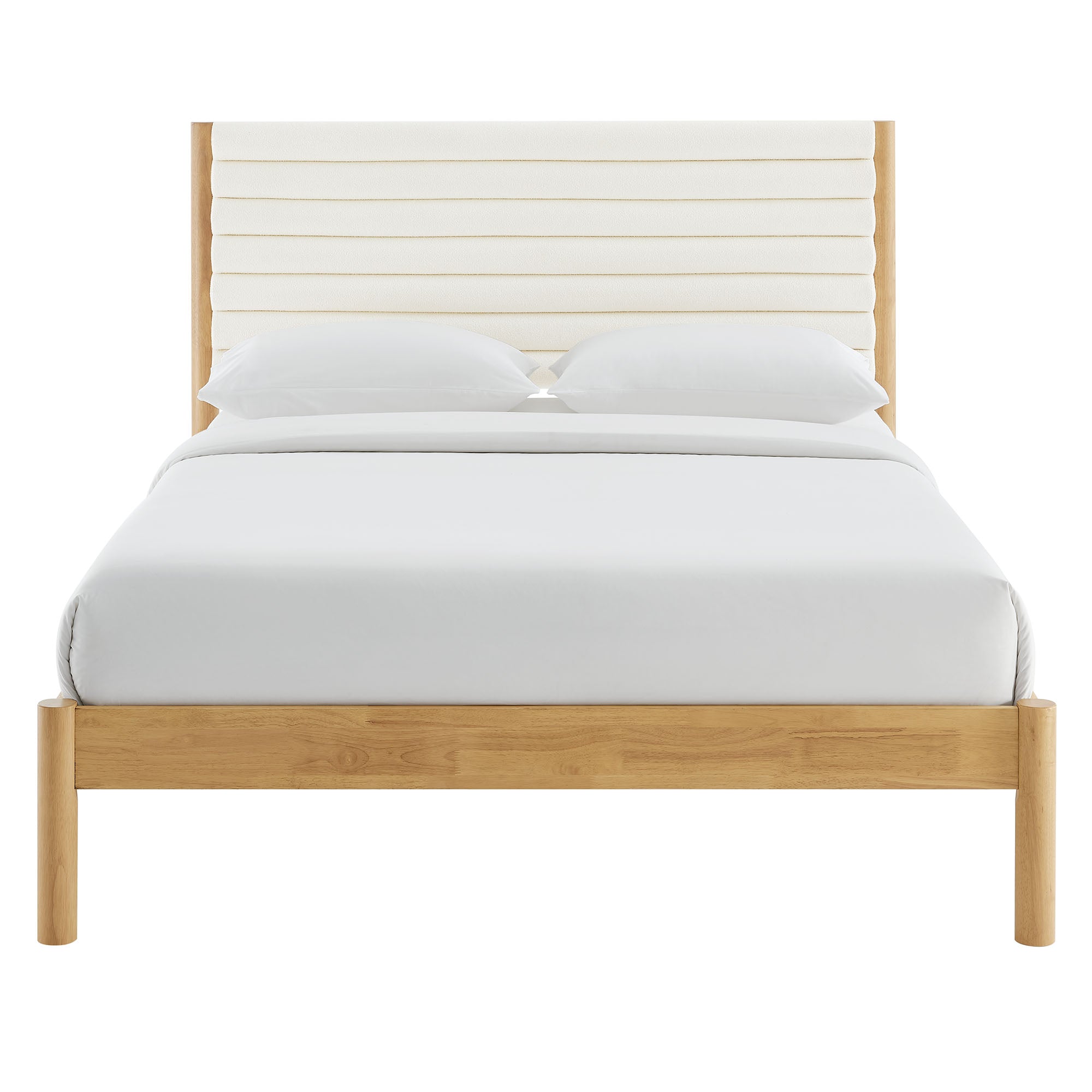 Modway Olea Channel Tufted Boucle Solid Wood King Platform Bed