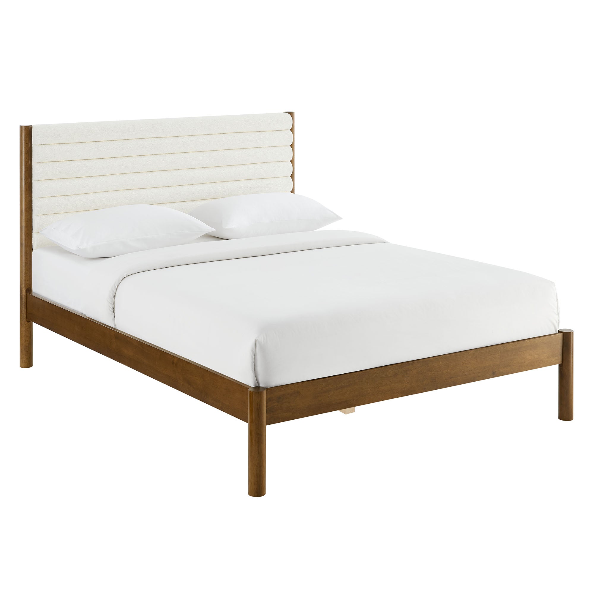 Modway Olea Channel Tufted Boucle Solid Wood King Platform Bed