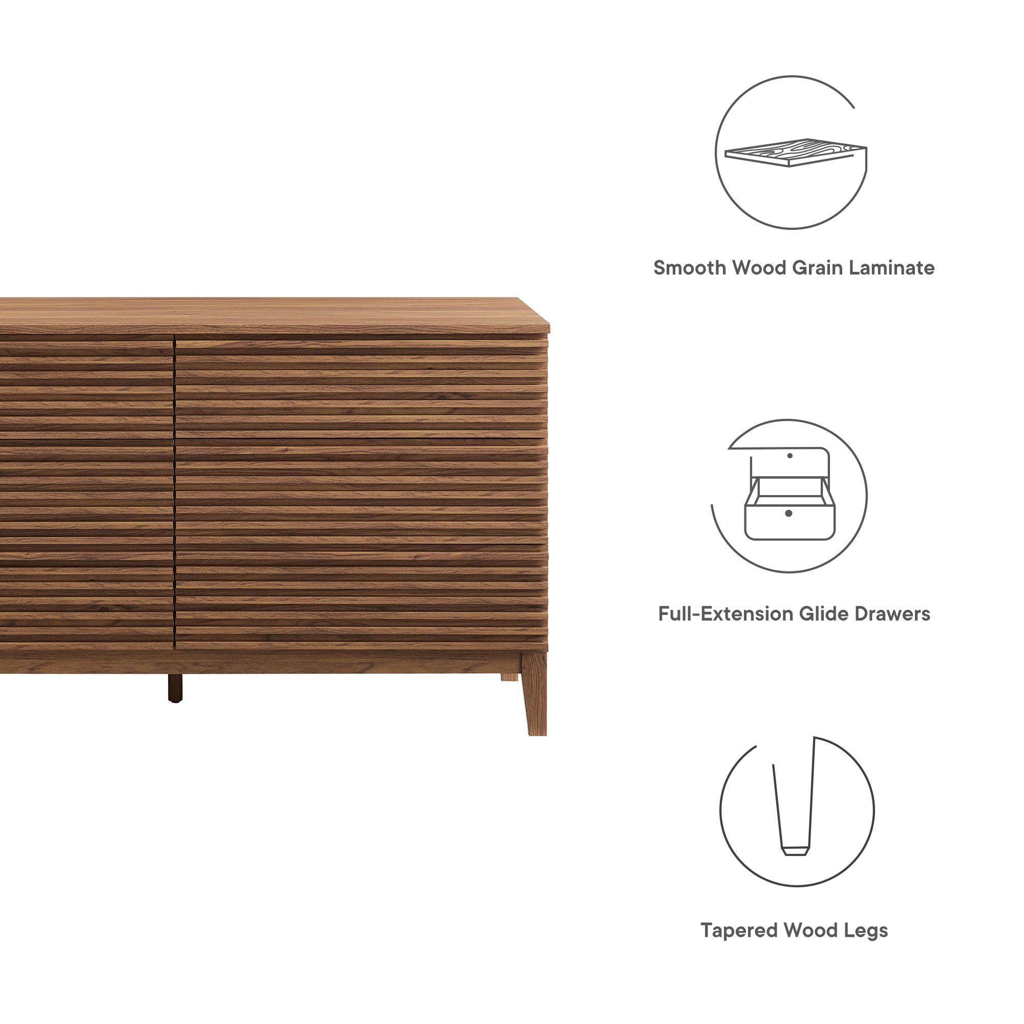 Modway Render 63” 6-Drawer Dresser