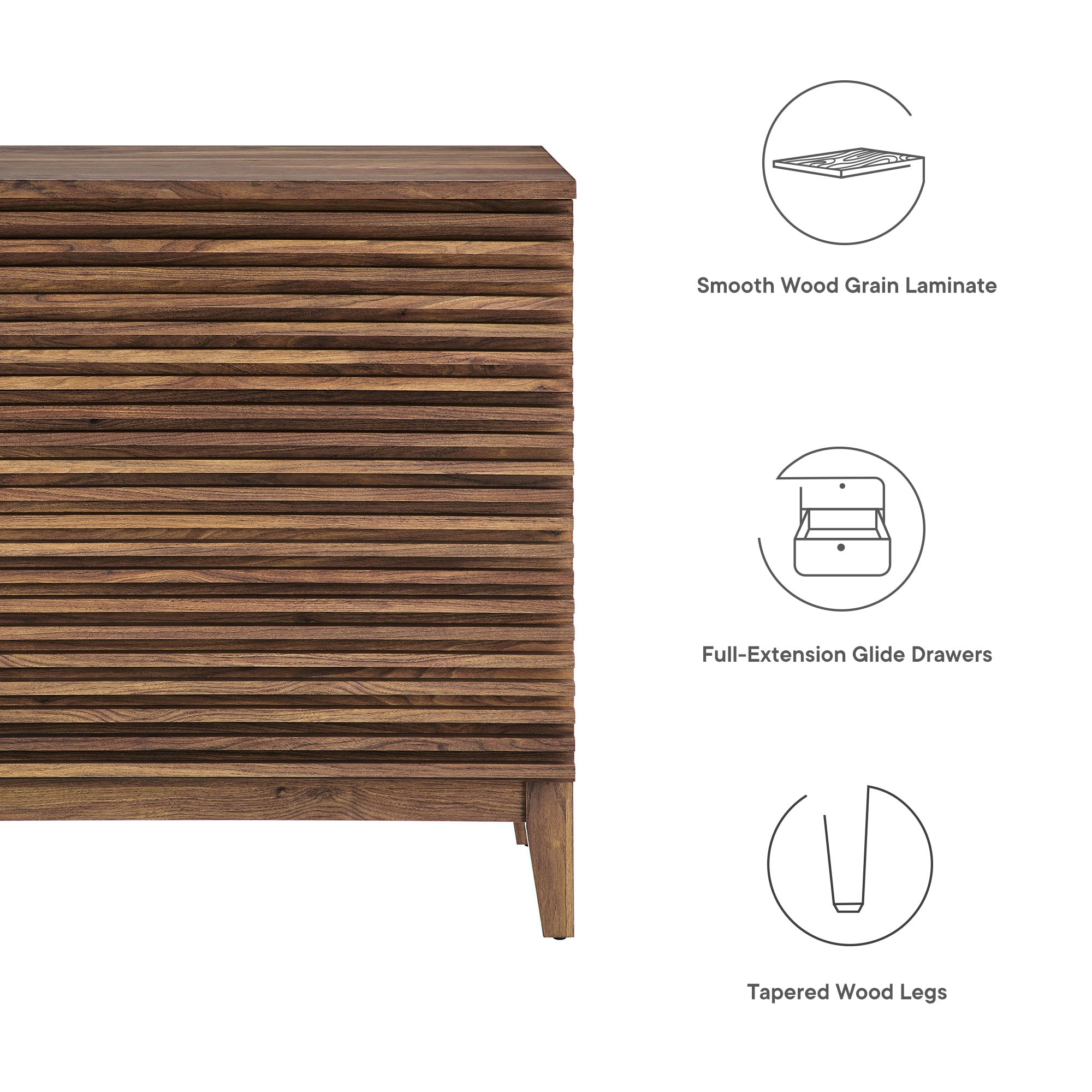 Modway Render Large 3-Drawer Nightstand