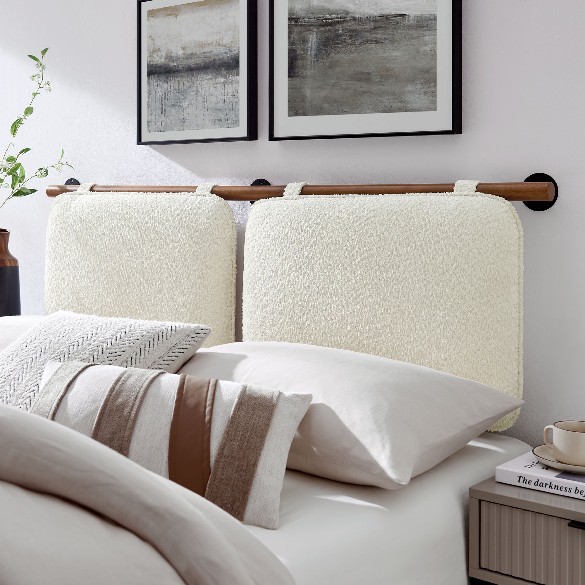 Modway Anela Wall-Mounted Chenille Upholstered Queen Headboard