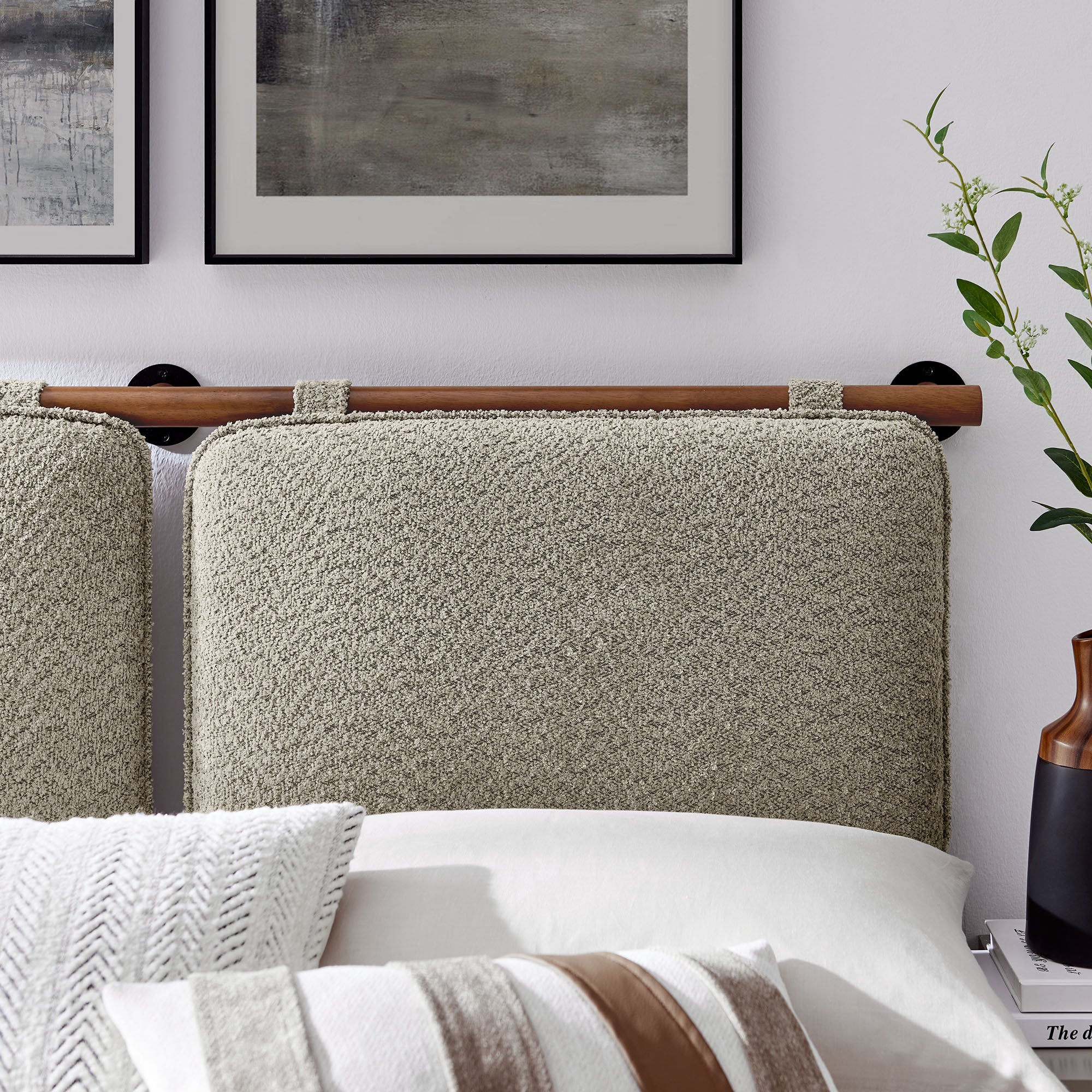 Modway Anela Wall-Mounted Chenille Upholstered Queen Headboard