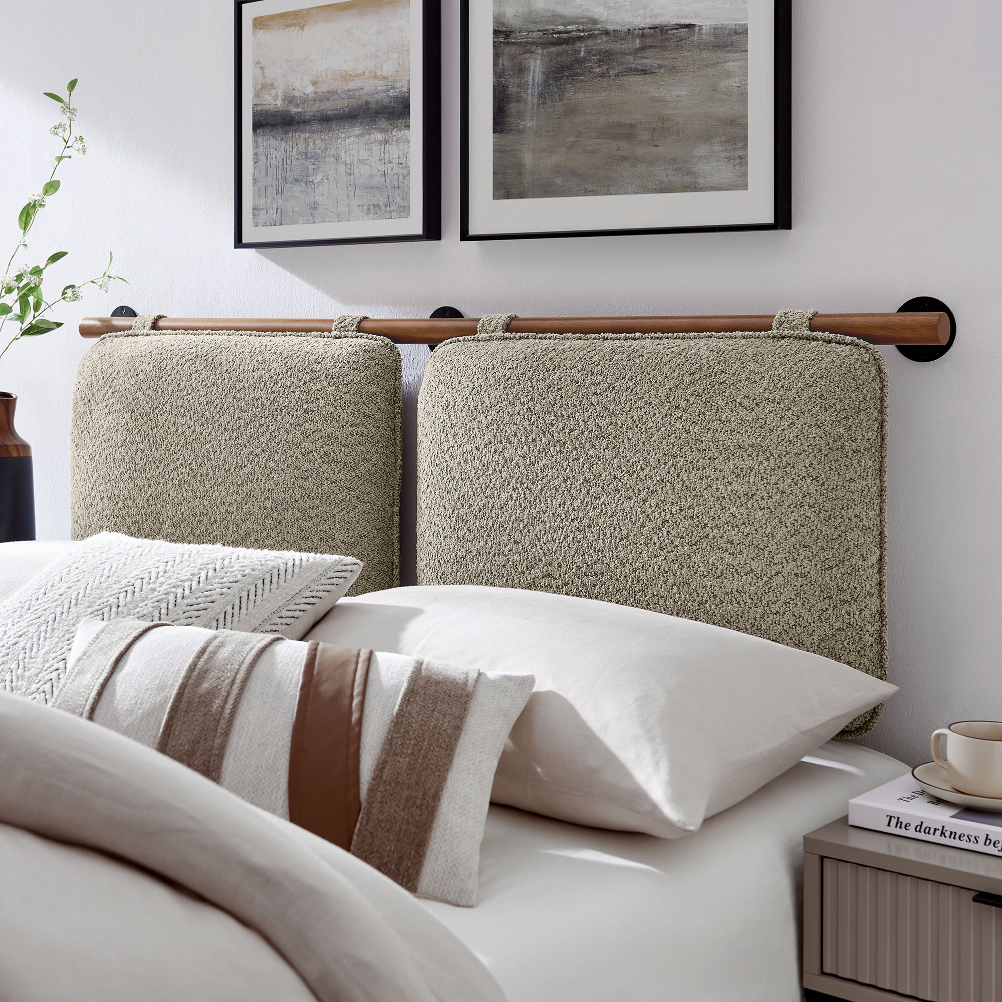 Modway Anela Wall-Mounted Chenille Upholstered Queen Headboard