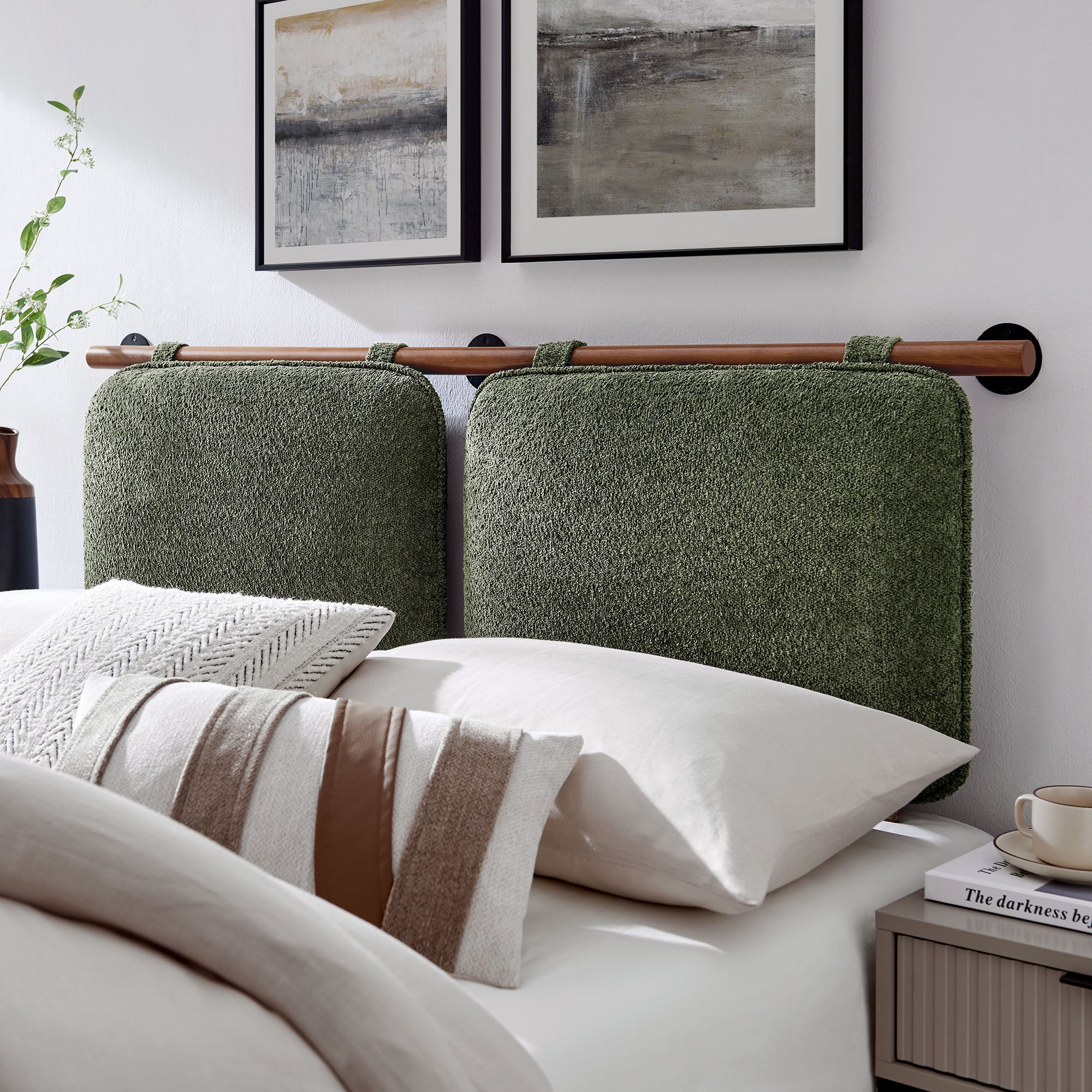 Modway Anela Wall-Mounted Chenille Upholstered Queen Headboard