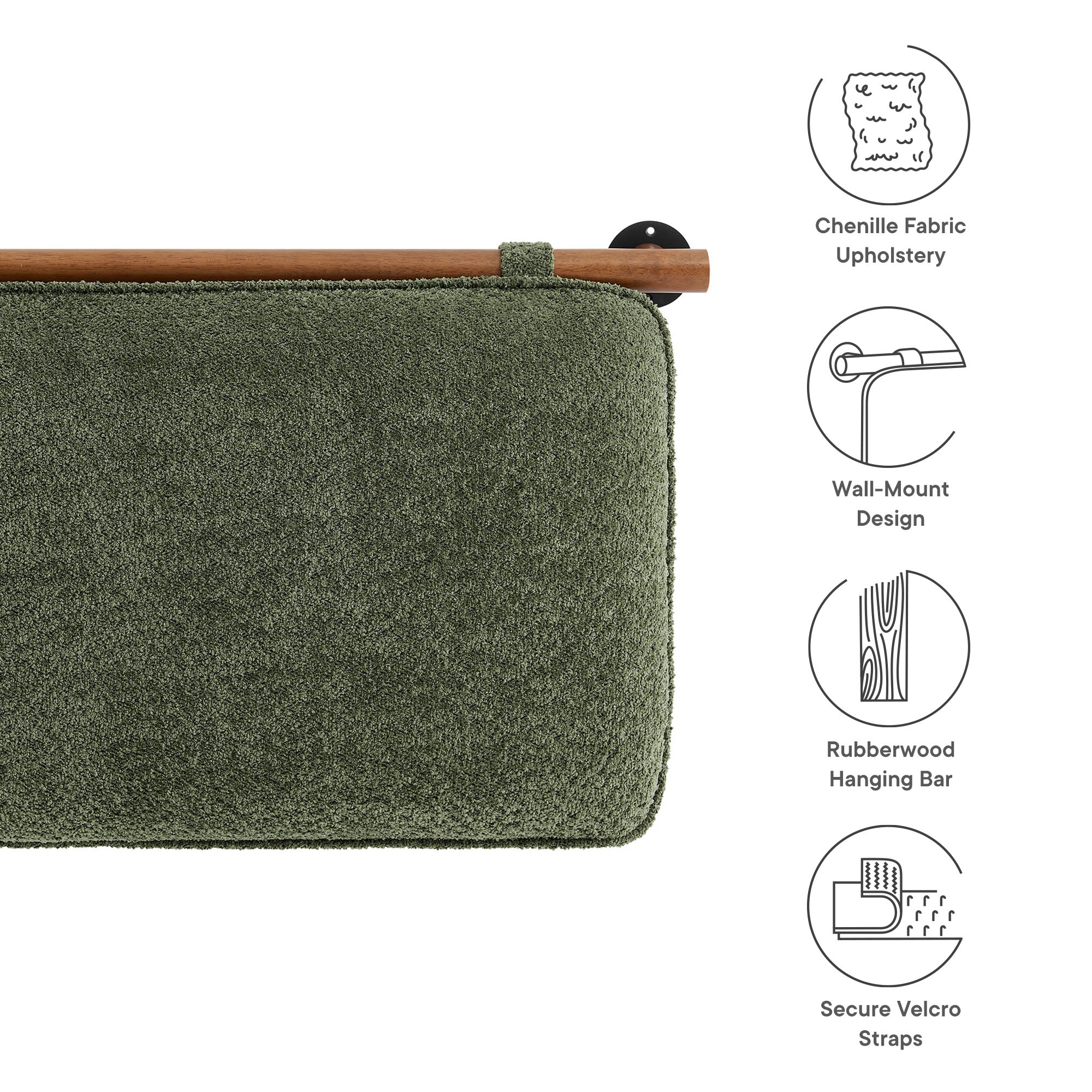 Modway Anela Wall-Mounted Chenille Upholstered Queen Headboard