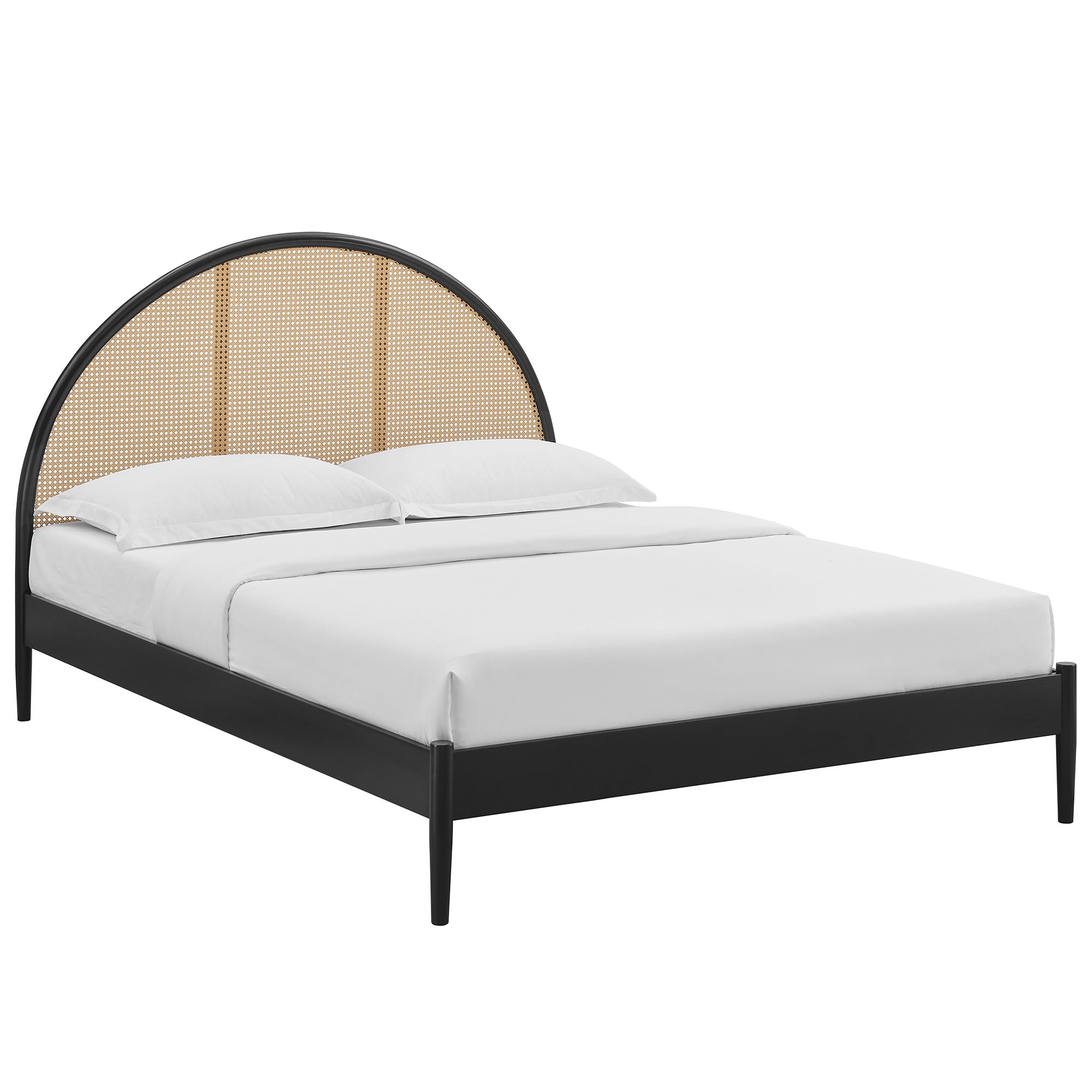 Modway Odette Queen Arched Rattan Cane Platform Bed