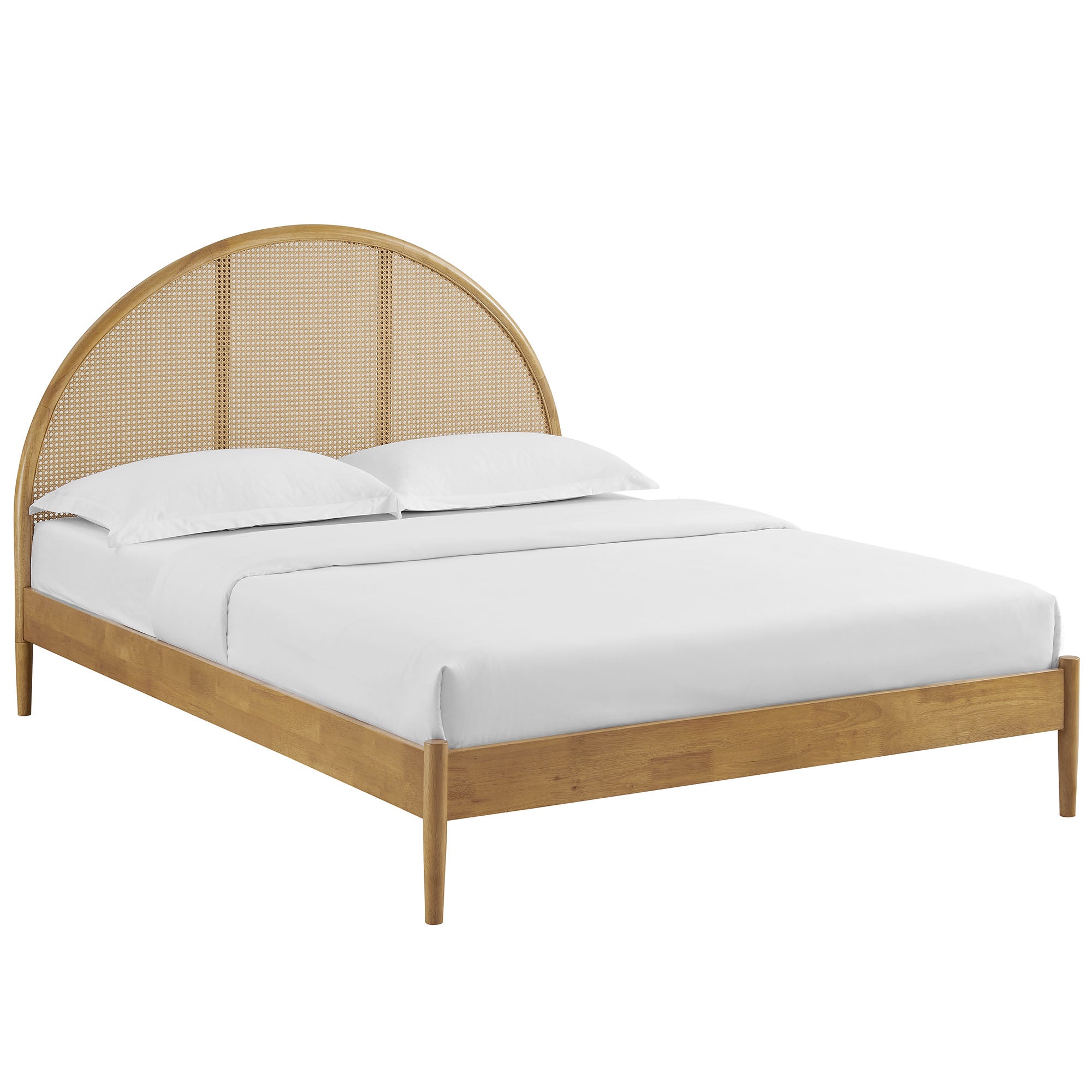 Modway Odette Queen Arched Rattan Cane Platform Bed