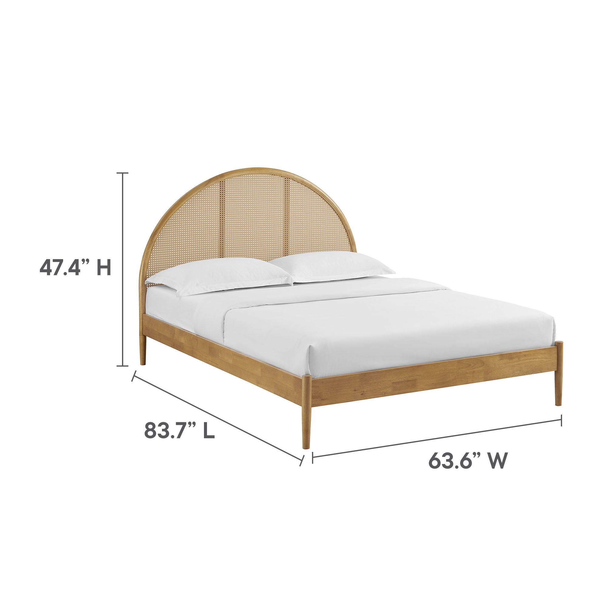 Modway Odette Queen Arched Rattan Cane Platform Bed