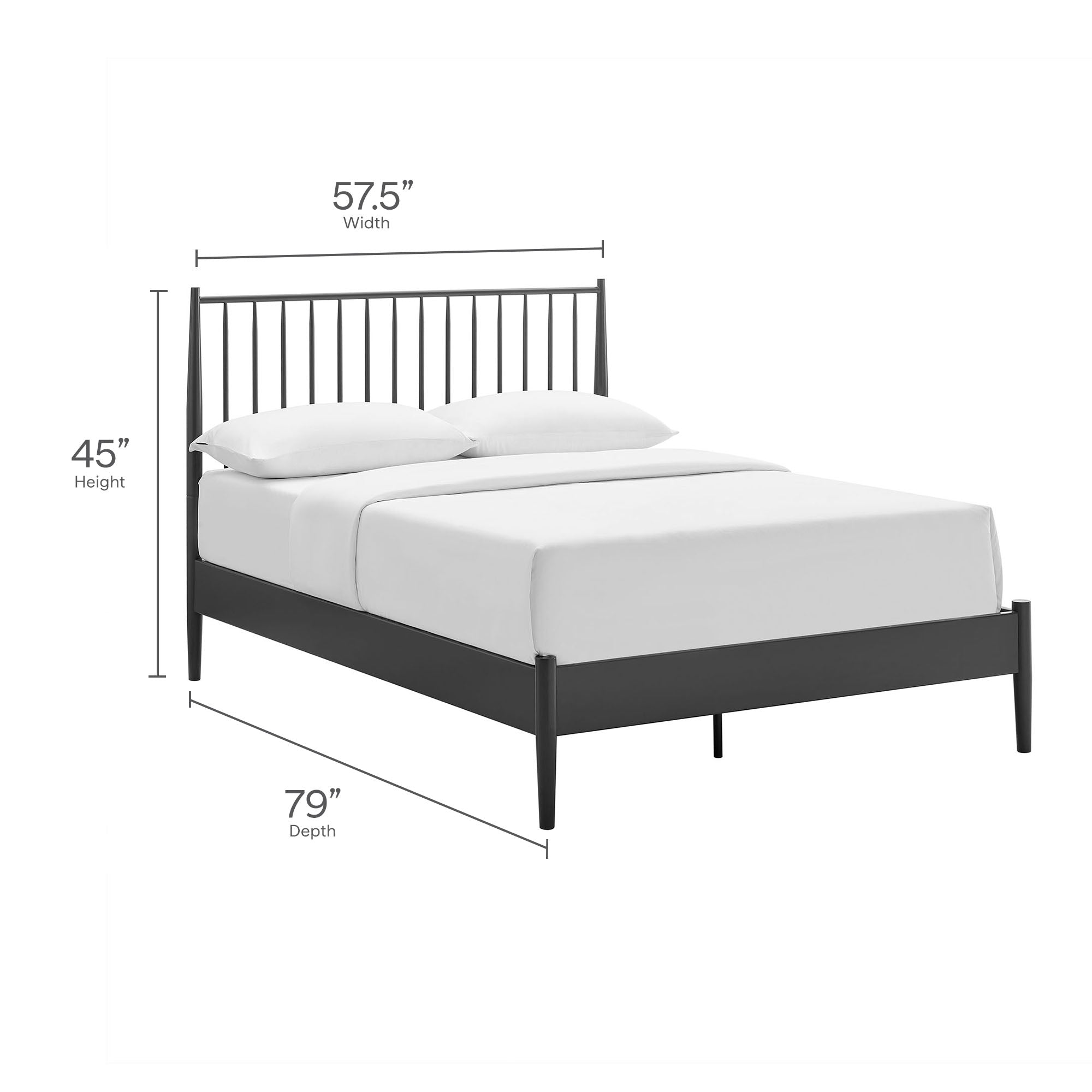 Adair Spindle Metal Full Platform Bed