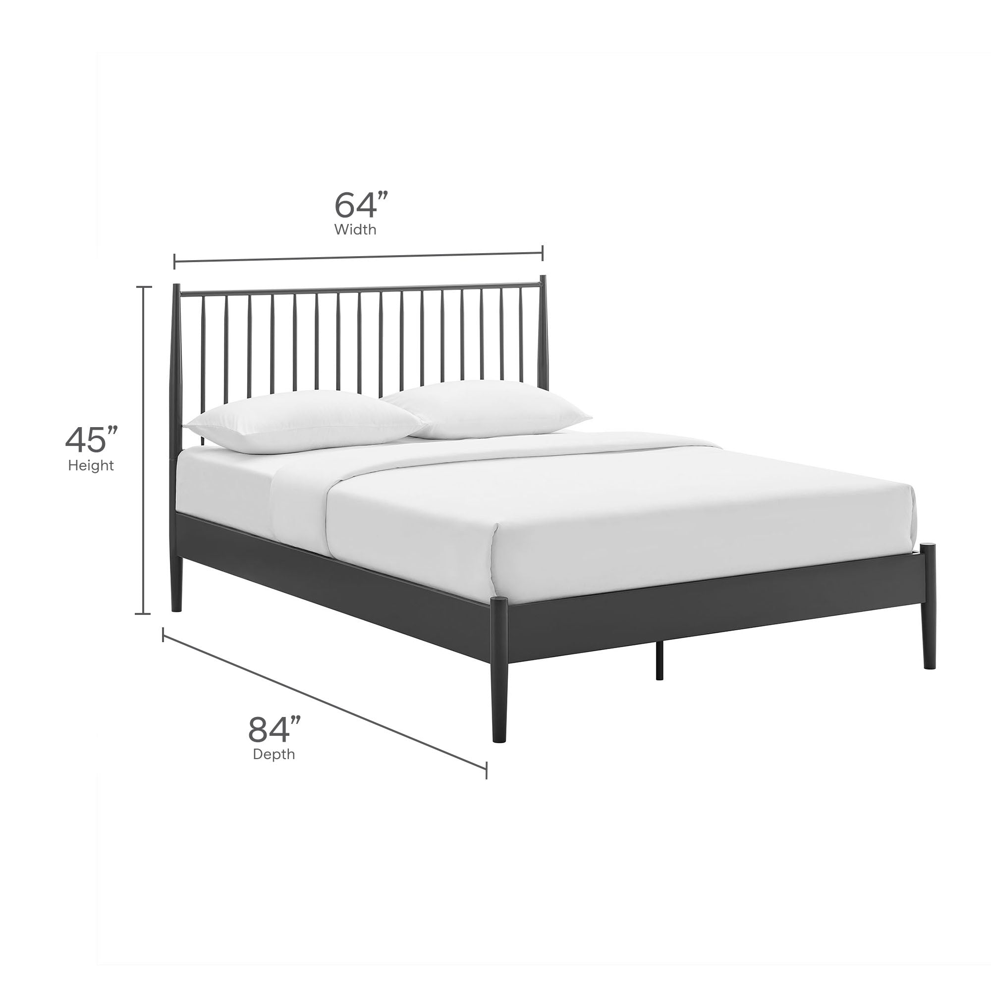 Adair Spindle Metal Queen Platform Bed