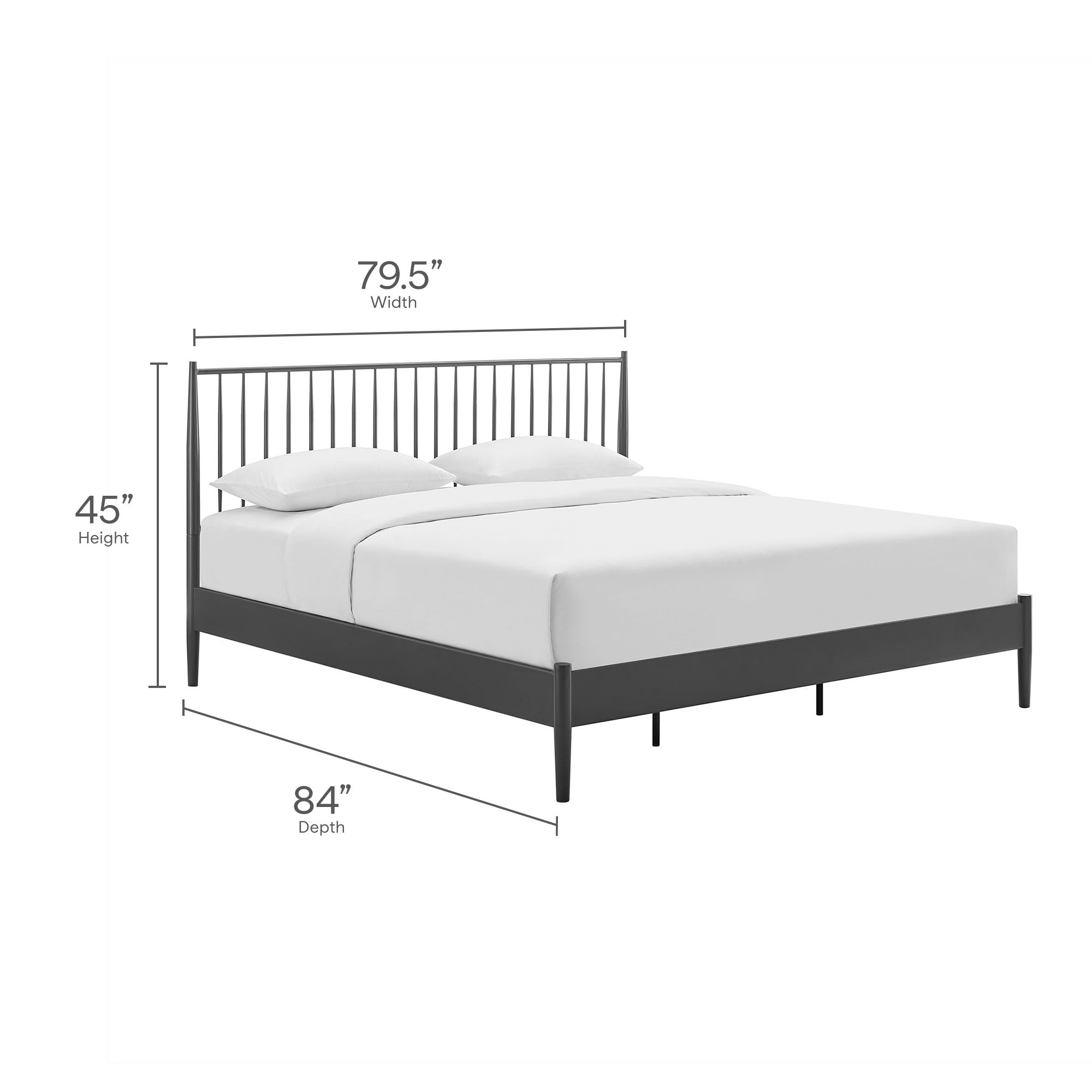 Adair Spindle Metal King Platform Bed