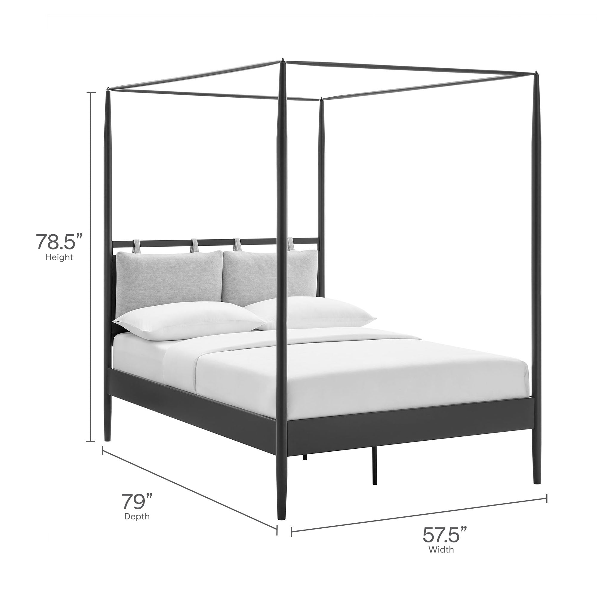 Marlowe 4-Poster Canopy Metal Full Platform Bed