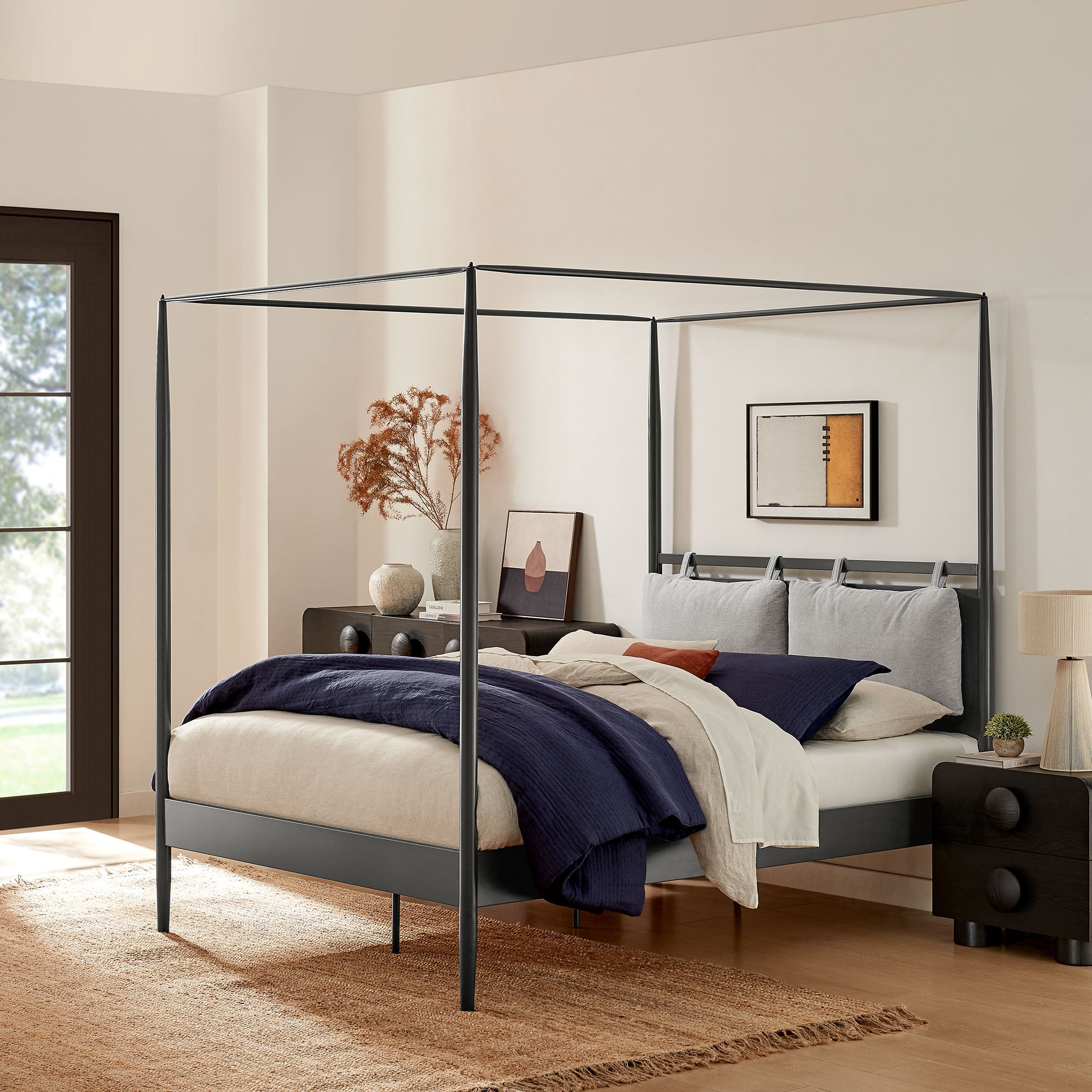 Marlowe 4-Poster Canopy Metal King Platform Bed