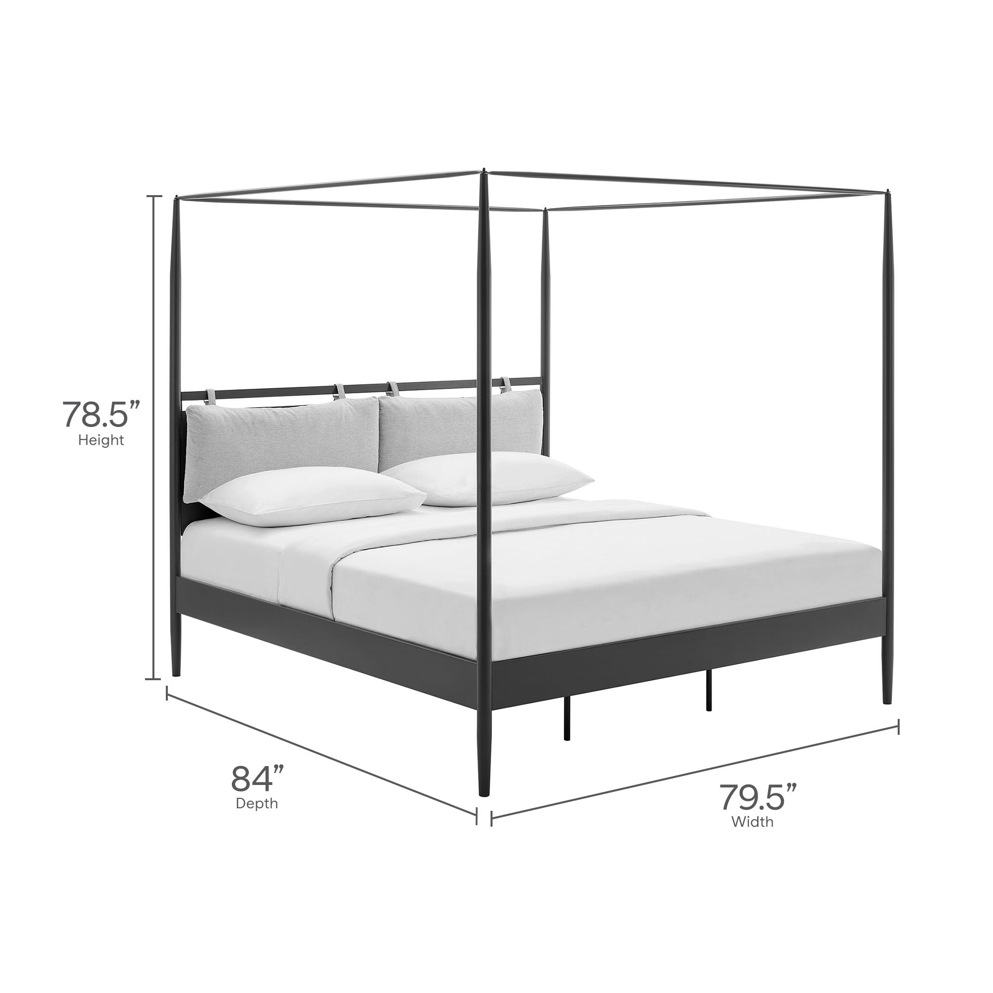 Marlowe 4-Poster Canopy Metal King Platform Bed