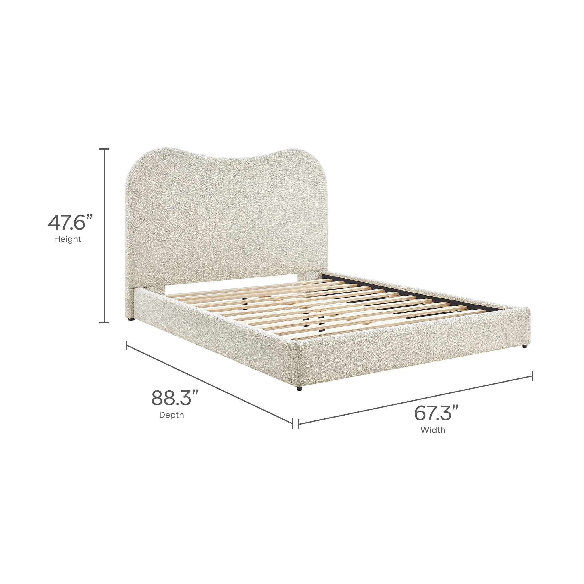 Seluna Boucle Queen Platform Bed
