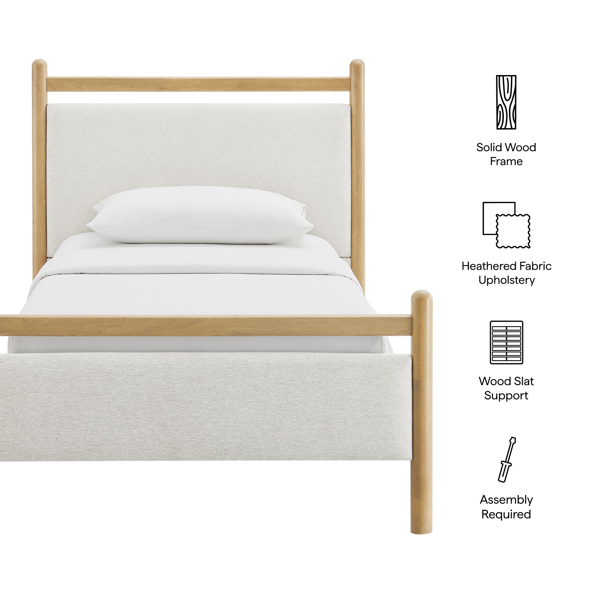 Modway MOD-7244 Ginny Twin Size Platform Bed Frame