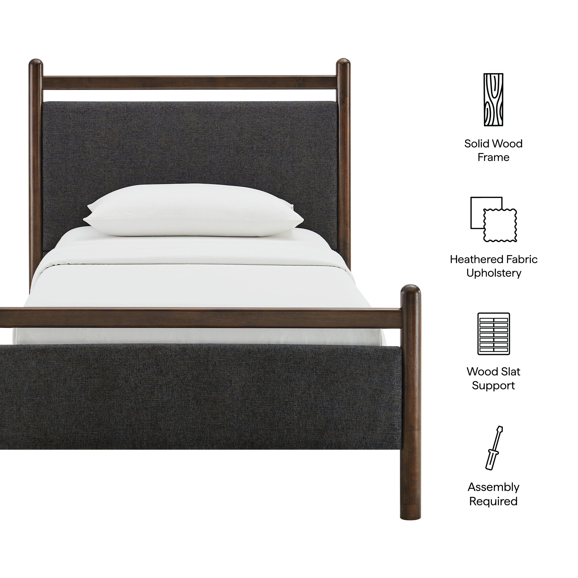 Modway MOD-7244 Ginny Twin Size Platform Bed Frame