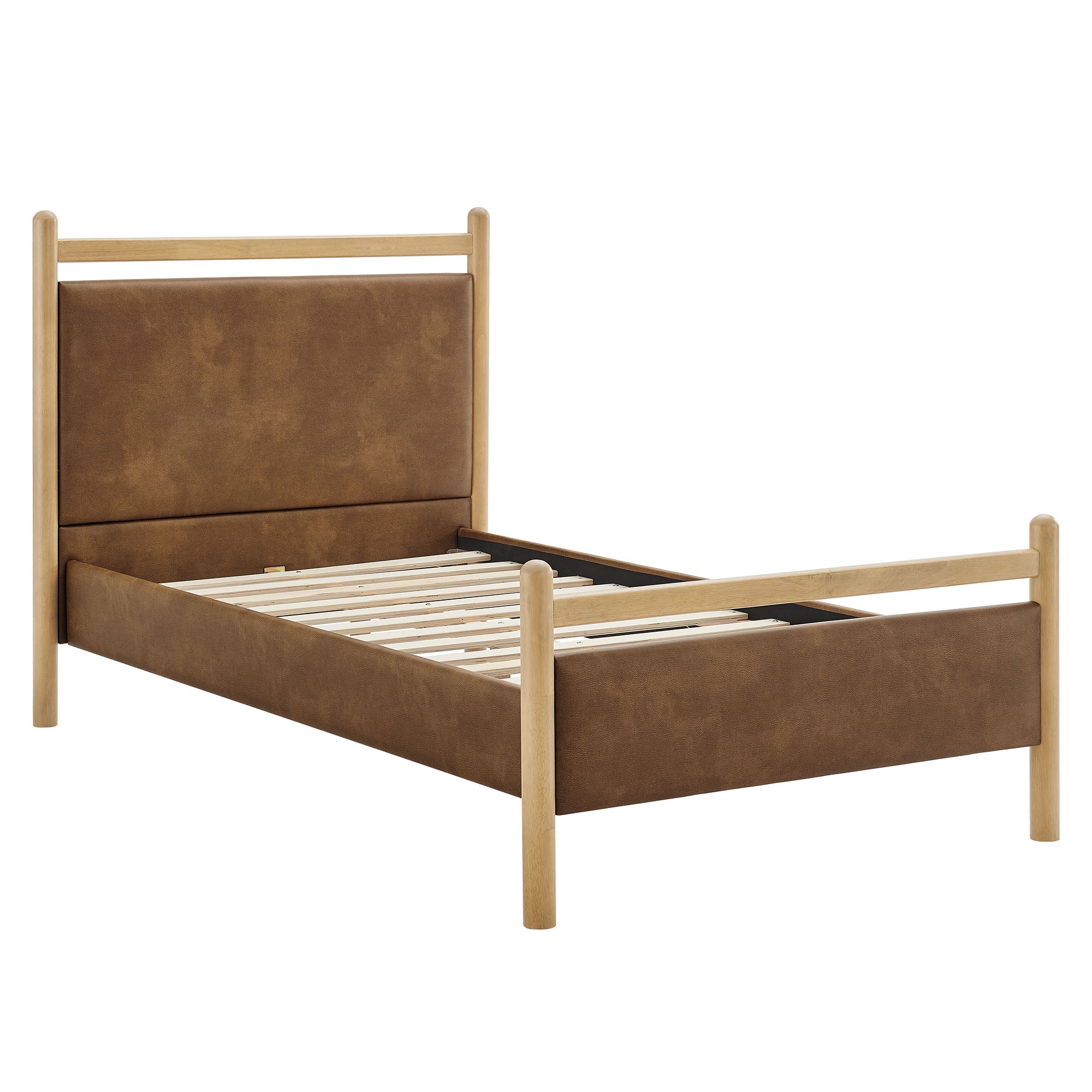 Modway Ginny Twin Size Vegan Leather Platform Bed Frame