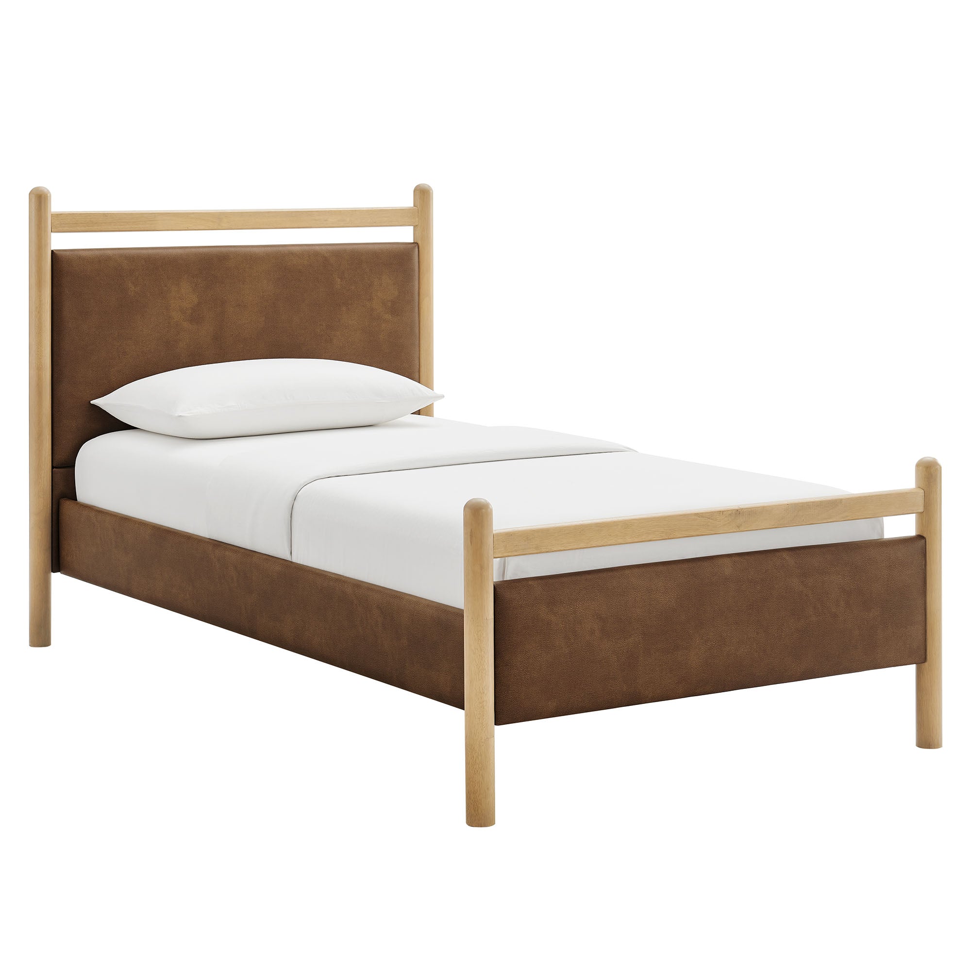 Modway MOD-7245 Ginny Twin Size Vegan Leather Platform Bed Frame