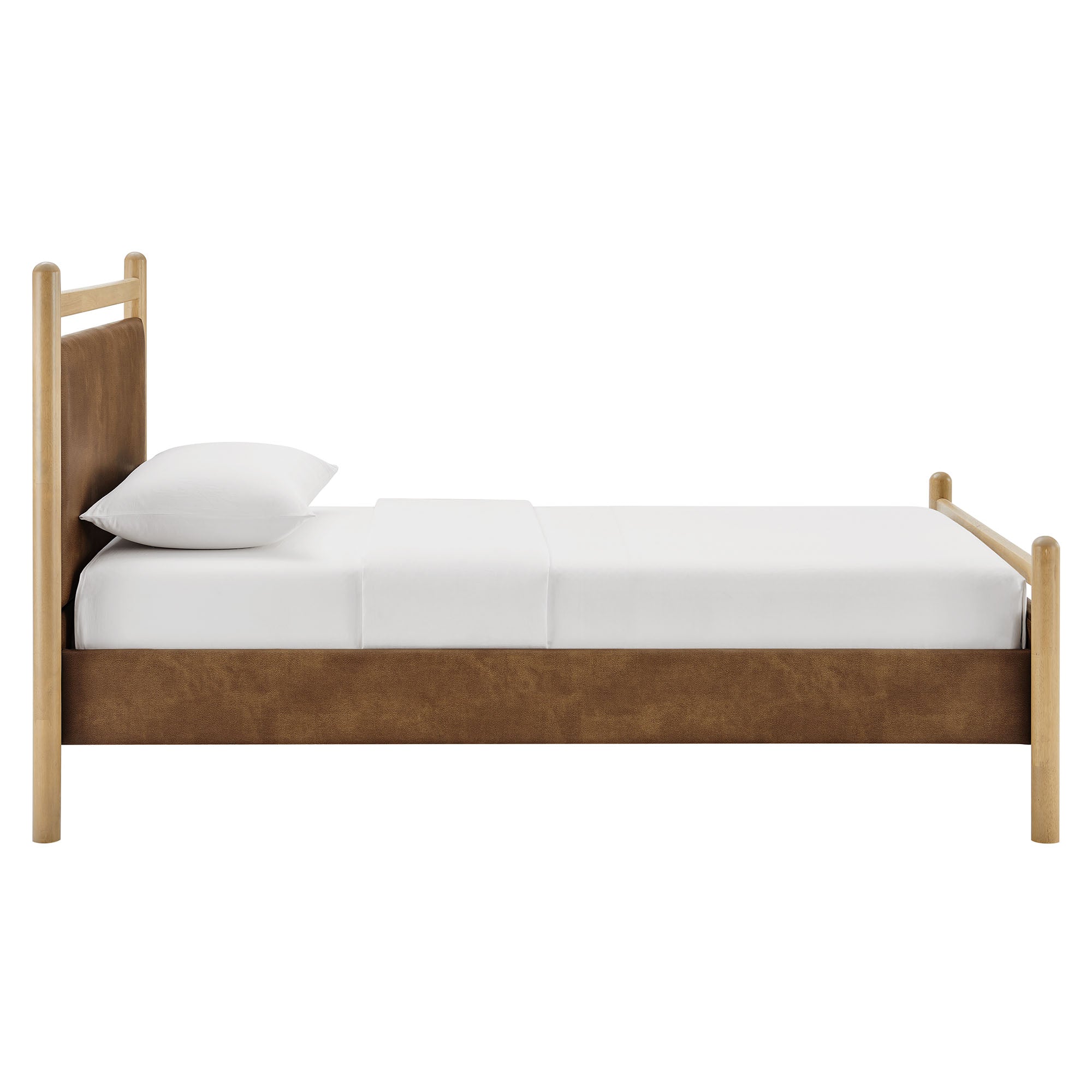 Modway Ginny Twin Size Vegan Leather Platform Bed Frame