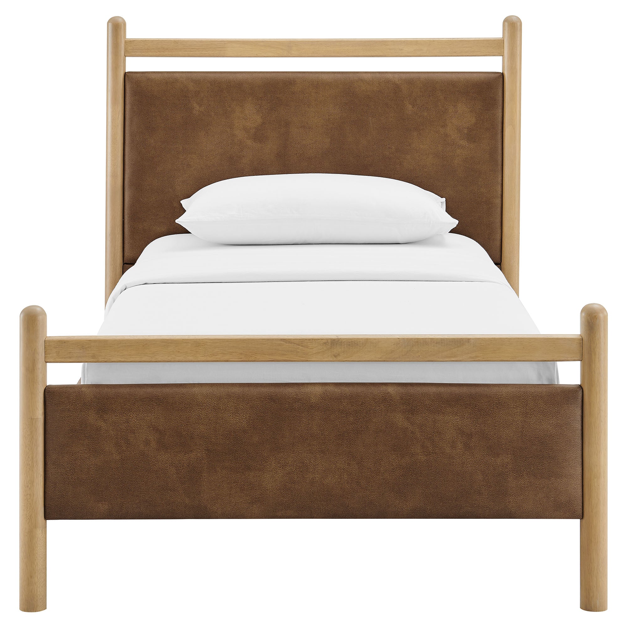 Modway Ginny Twin Size Vegan Leather Platform Bed Frame