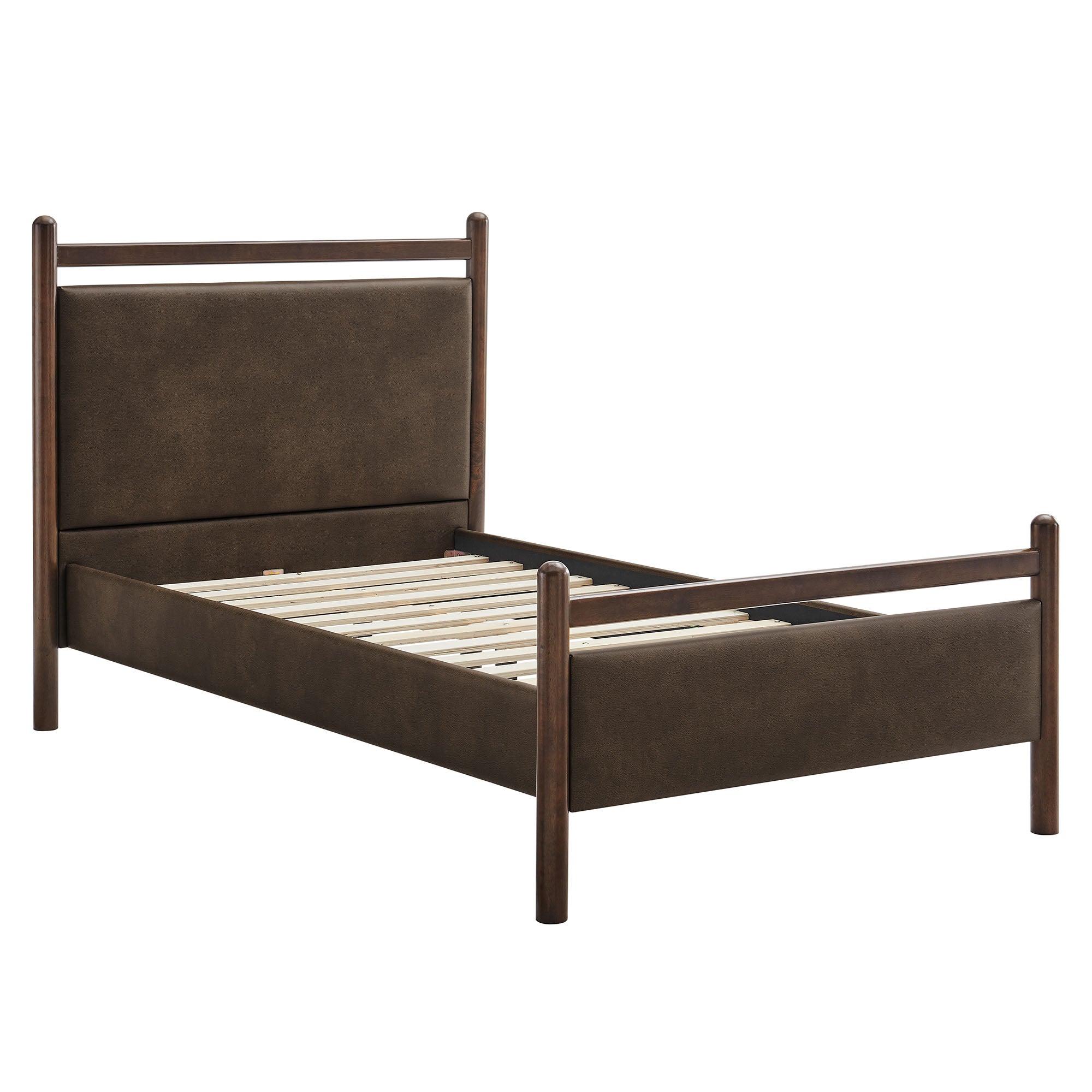 Modway Ginny Twin Size Vegan Leather Platform Bed Frame