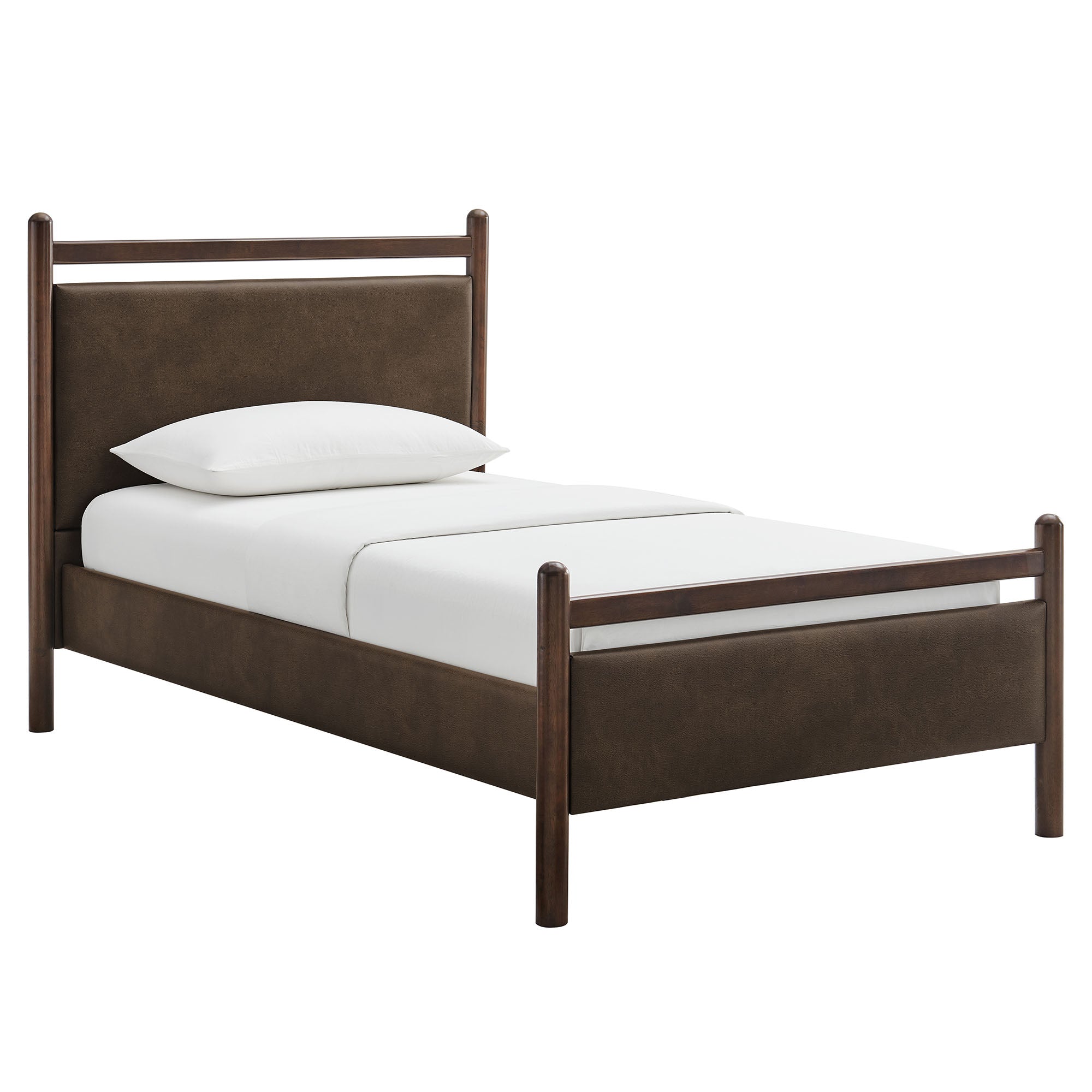 Modway Ginny Twin Size Vegan Leather Platform Bed Frame
