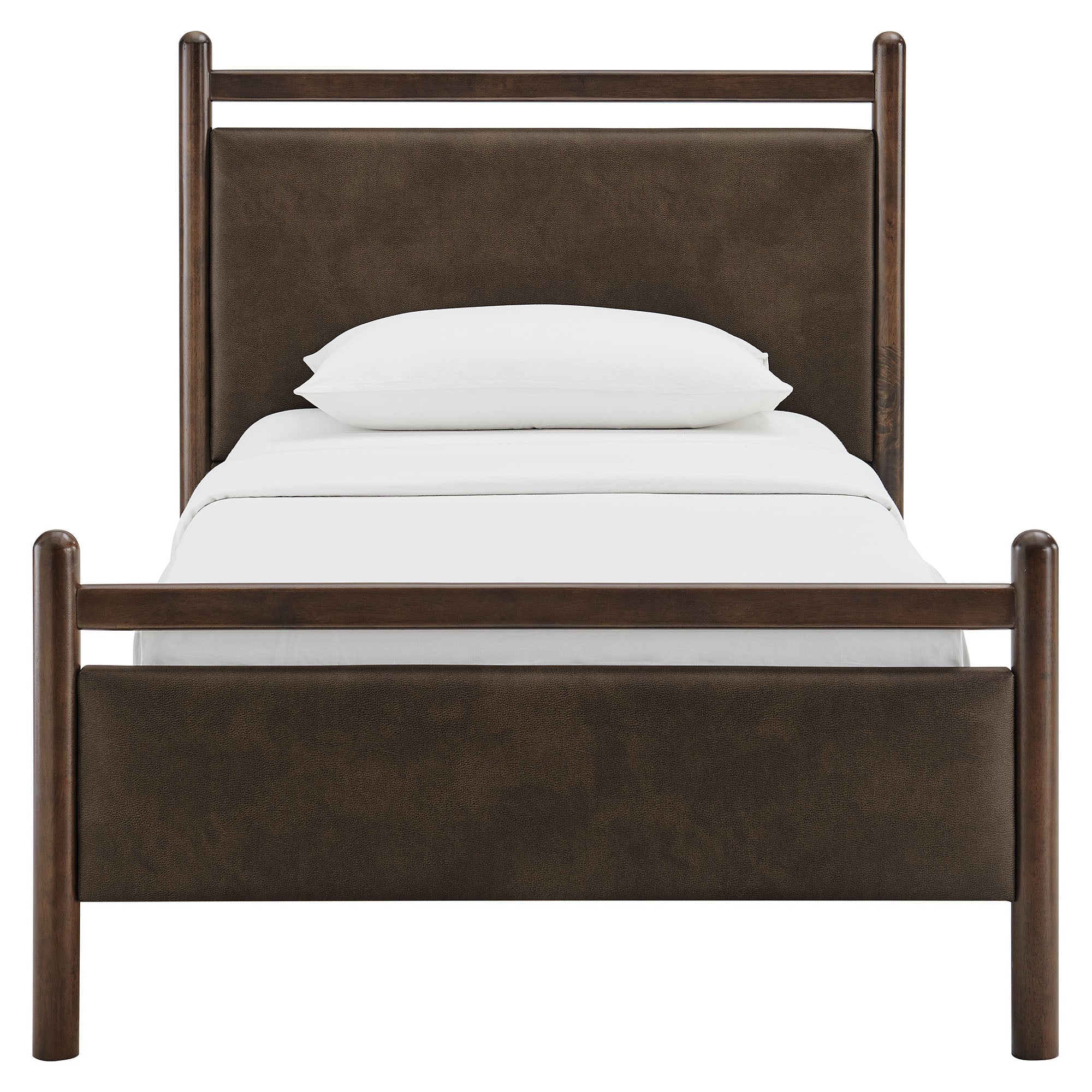 Modway Ginny Twin Size Vegan Leather Platform Bed Frame