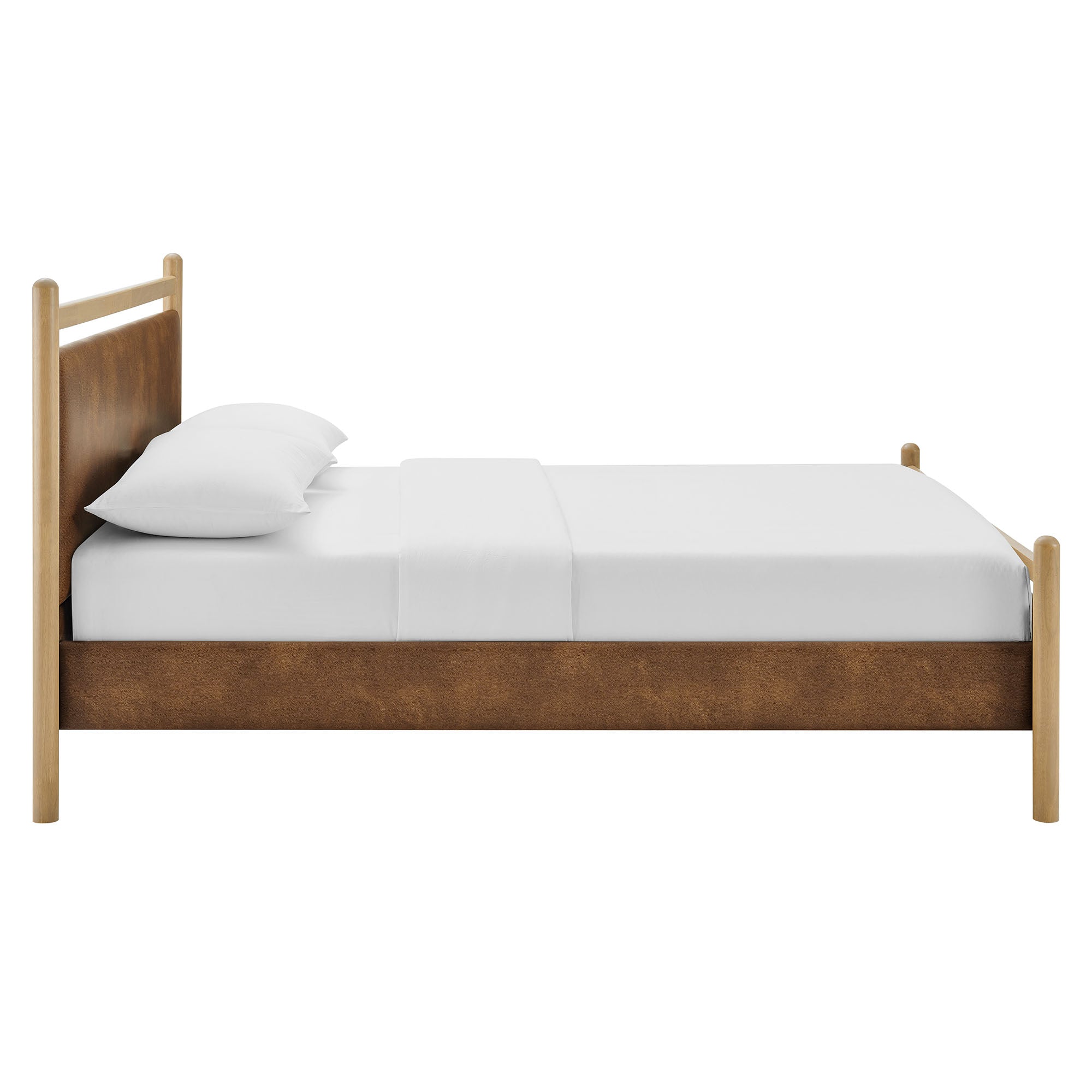 Modway Ginny Full Size Vegan Leather Platform Bed Frame