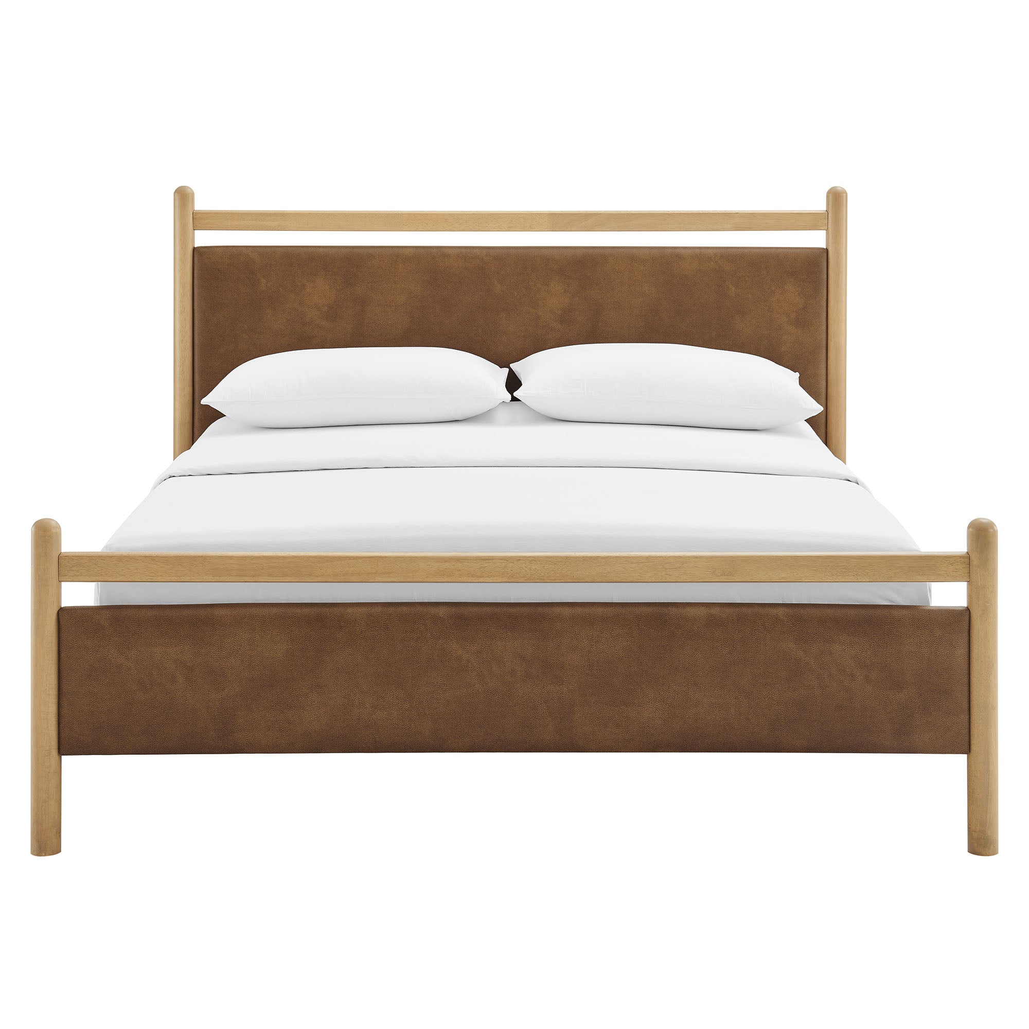 Modway Ginny Full Size Vegan Leather Platform Bed Frame