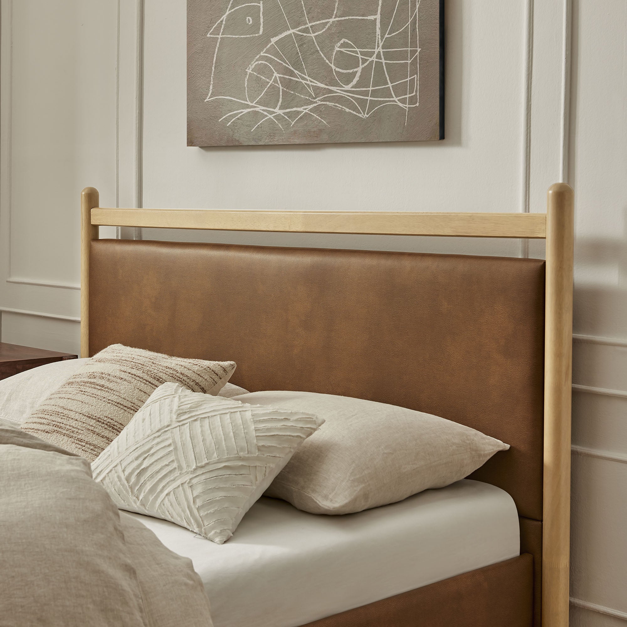 Modway MOD-7247 Ginny Full Size Vegan Leather Platform Bed Frame