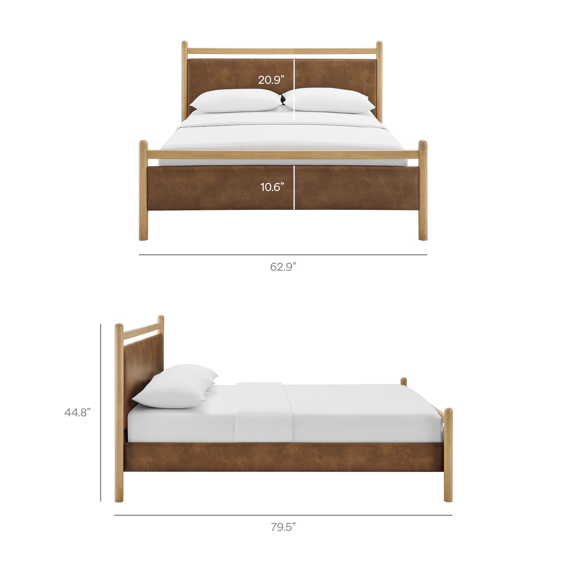 Modway MOD-7247 Ginny Full Size Vegan Leather Platform Bed Frame
