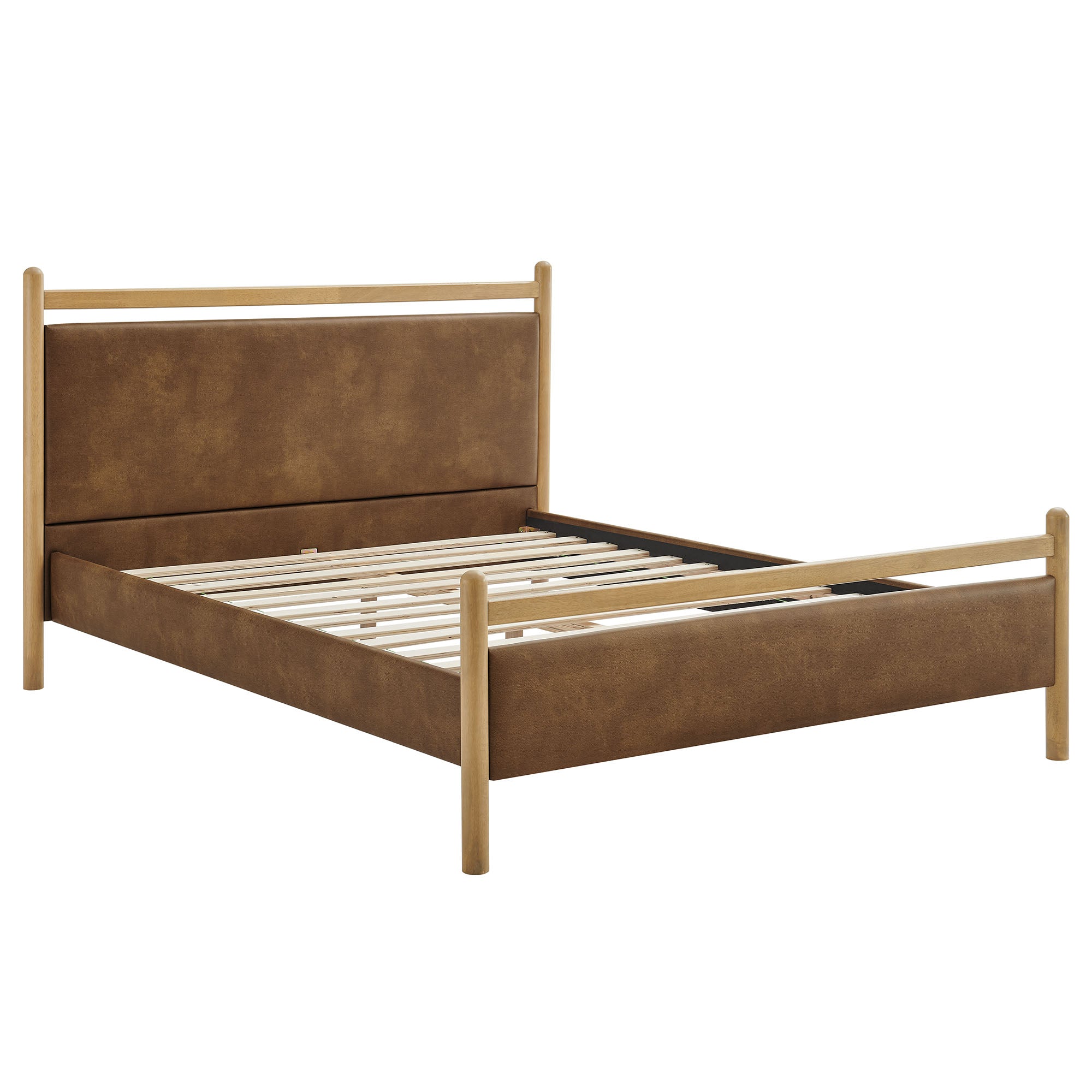 Modway Ginny King Size Vegan Leather Platform Bed Frame