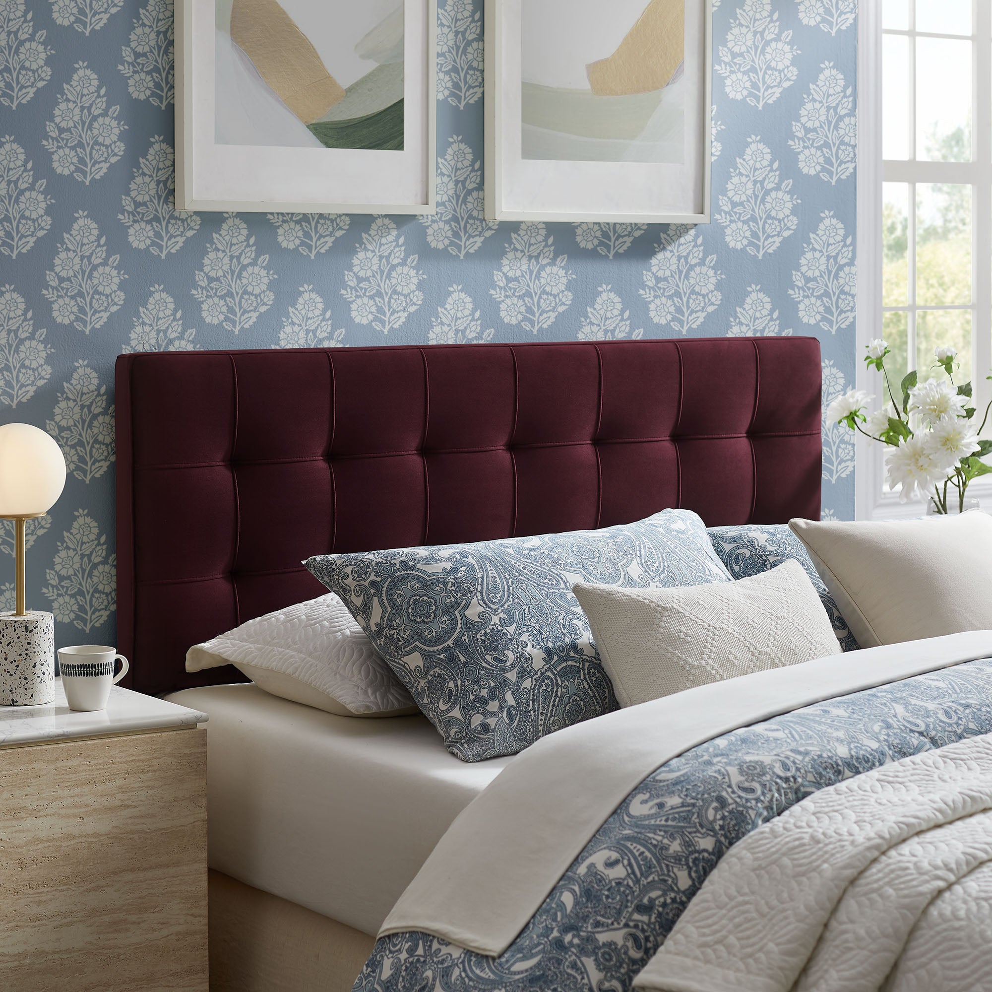 Modway Lily Stain-Resistant Performance Velvet Full Size Headboard