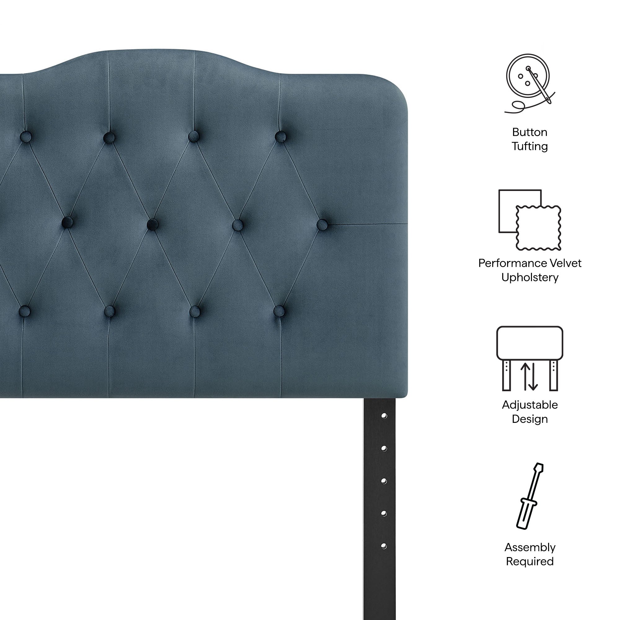 Modway MOD-7264 Annabel Stain-Resistant Performance Velvet Twin Headboard