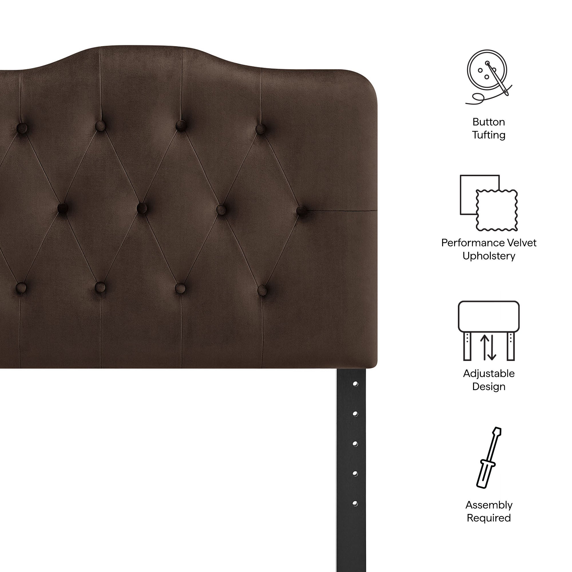 Modway MOD-7264 Annabel Stain-Resistant Performance Velvet Twin Headboard