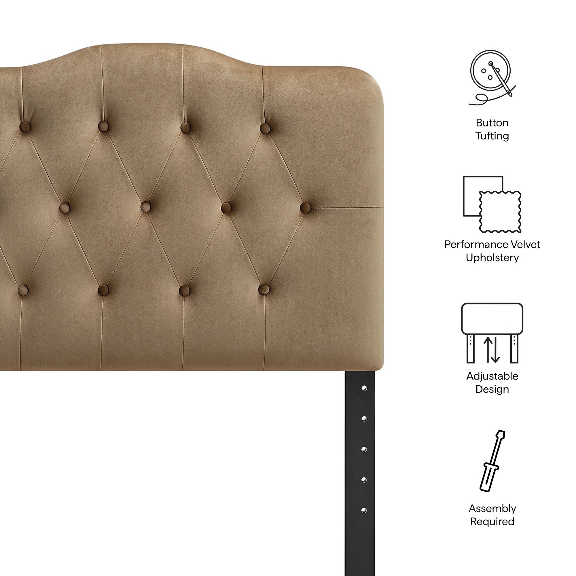 Modway MOD-7264 Annabel Stain-Resistant Performance Velvet Twin Headboard