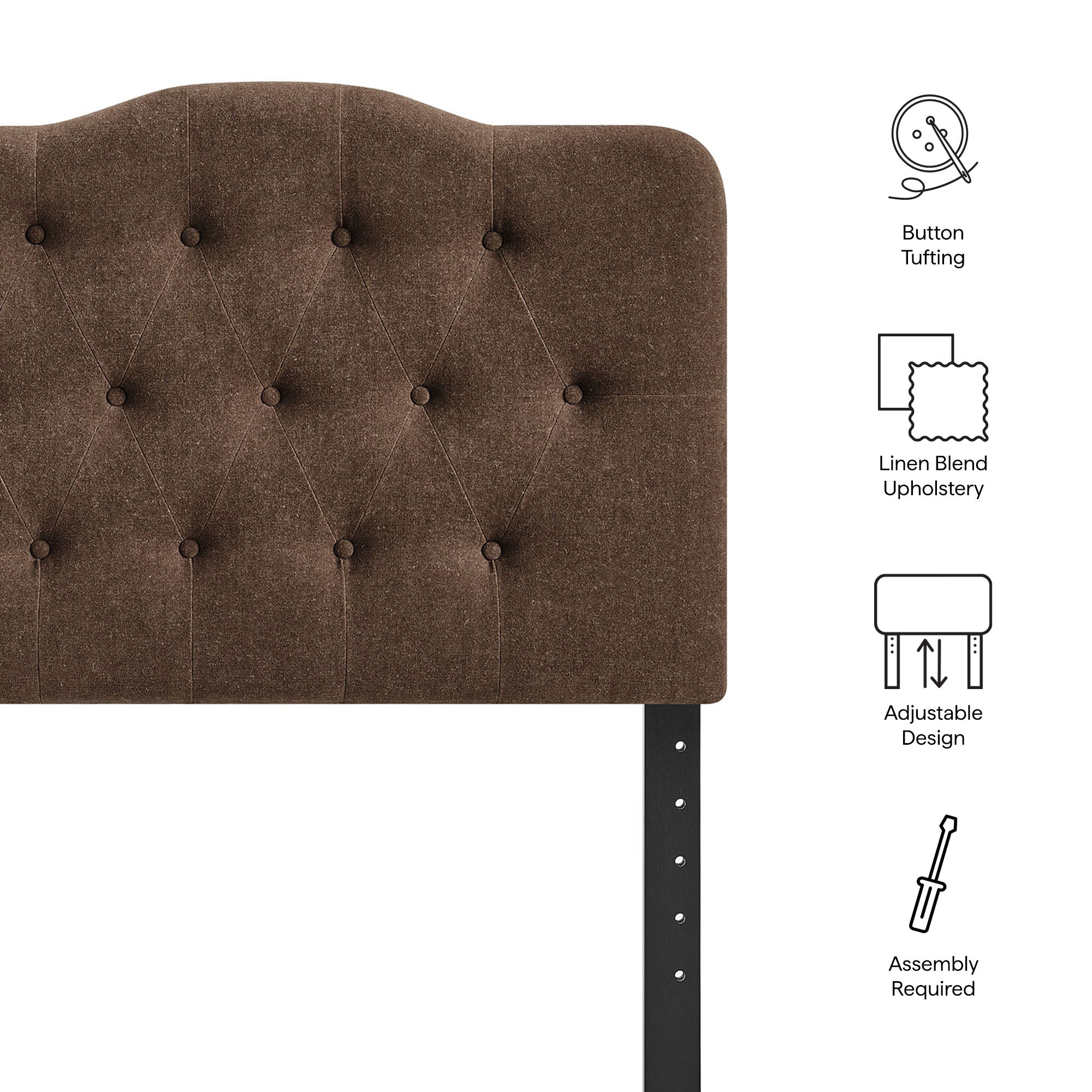 Modway MOD-7265 Annabel Premium Linen Blend Twin Headboard