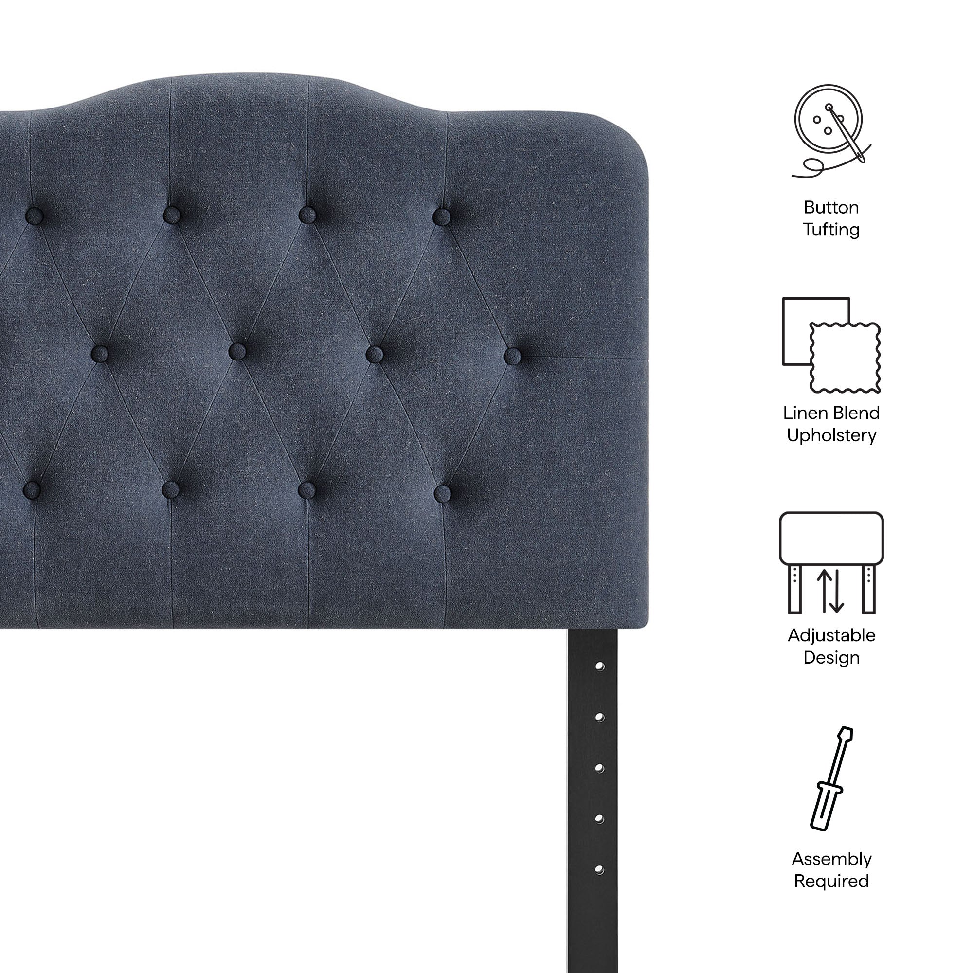 Modway MOD-7265 Annabel Premium Linen Blend Twin Headboard