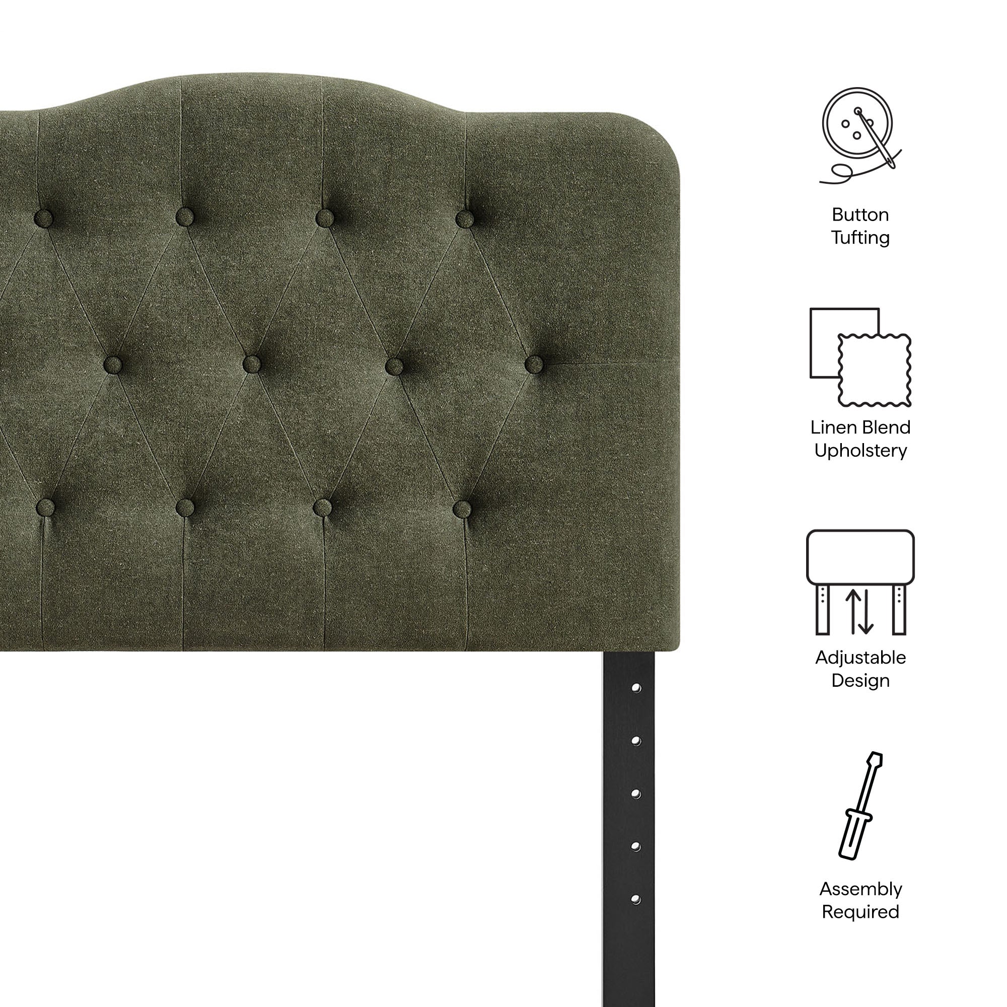 Modway MOD-7265 Annabel Premium Linen Blend Twin Headboard
