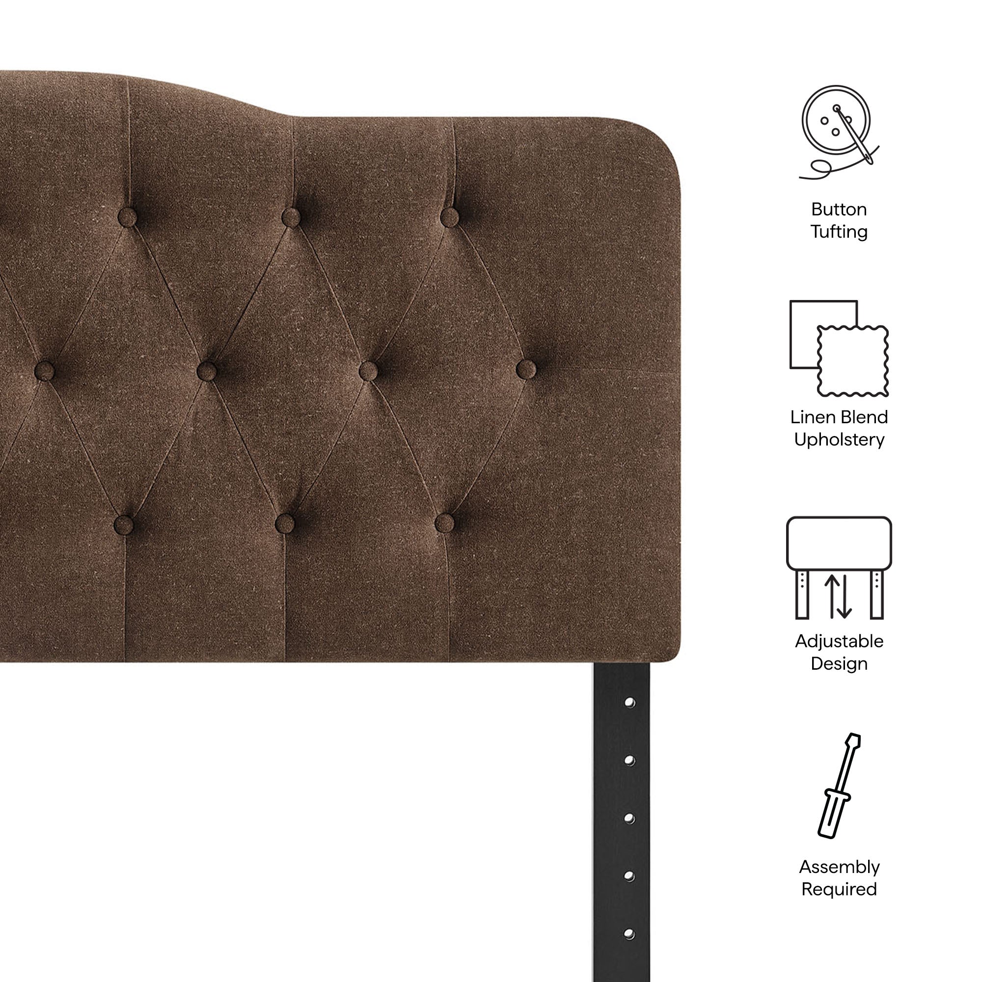 Modway MOD-7268 Annabel Premium Linen Blend Full Headboard