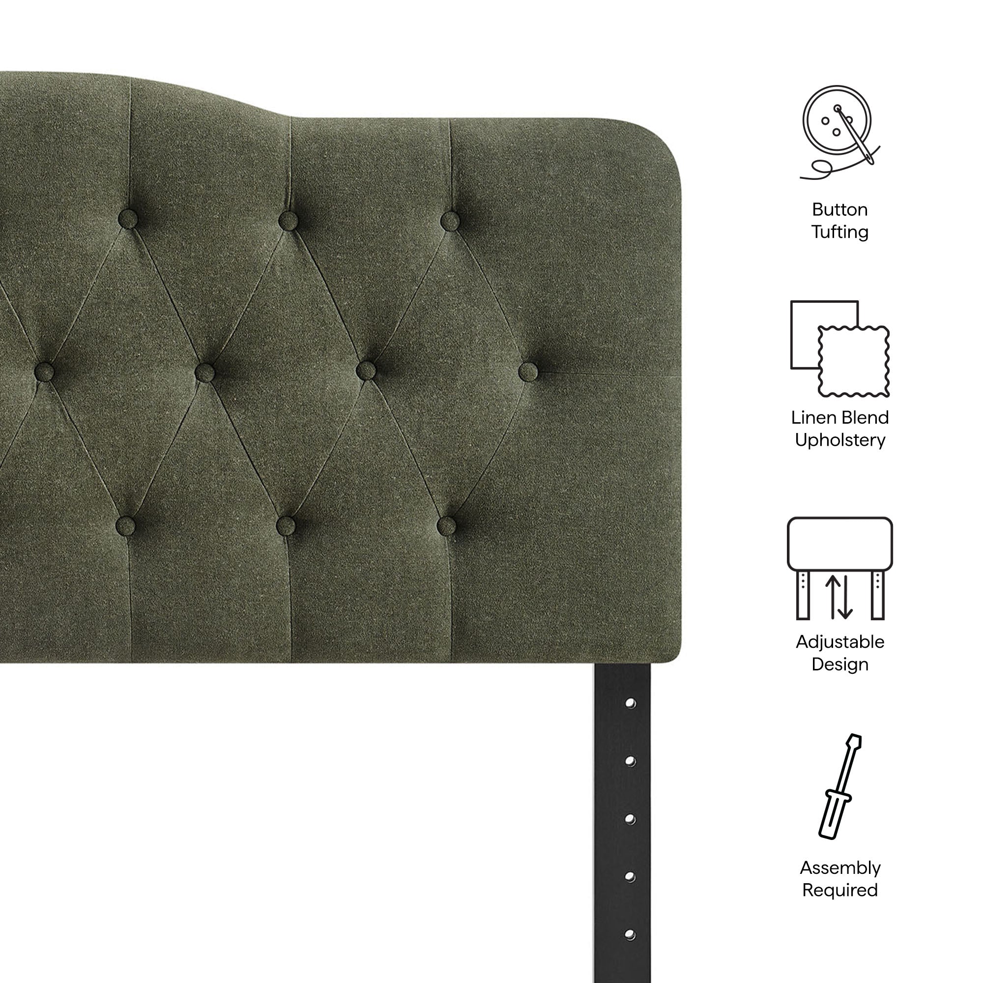 Modway MOD-7268 Annabel Premium Linen Blend Full Headboard