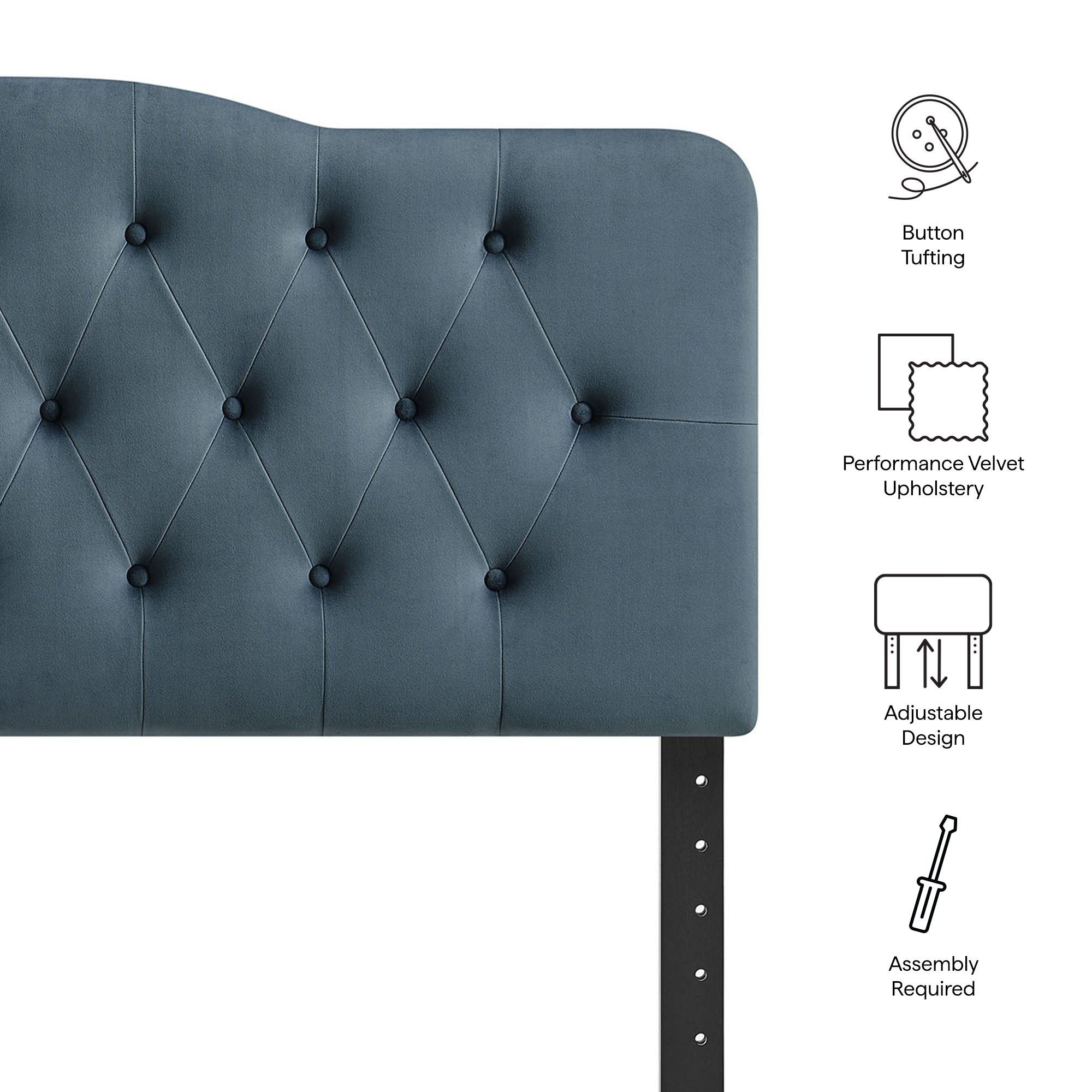 Modway MOD-7270 Annabel Stain-Resistant Performance Velvet Queen Headboard