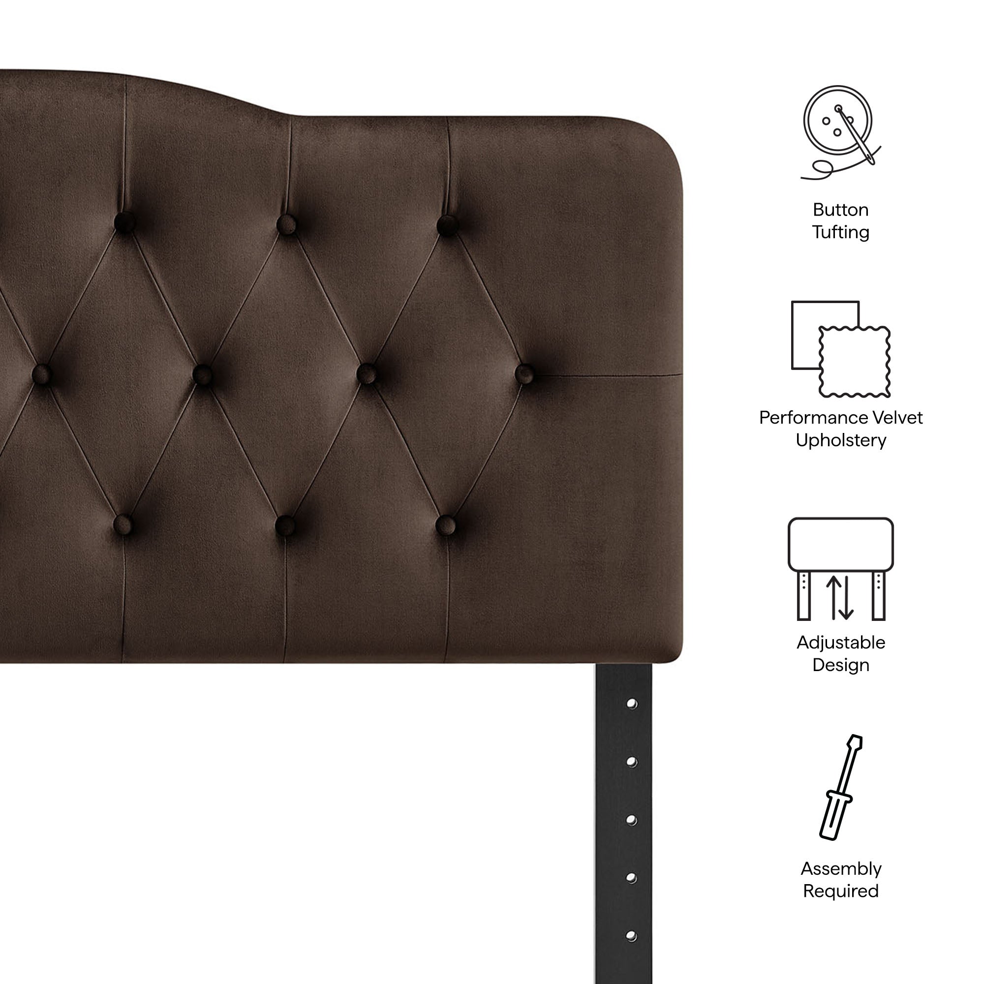 Modway MOD-7270 Annabel Stain-Resistant Performance Velvet Queen Headboard