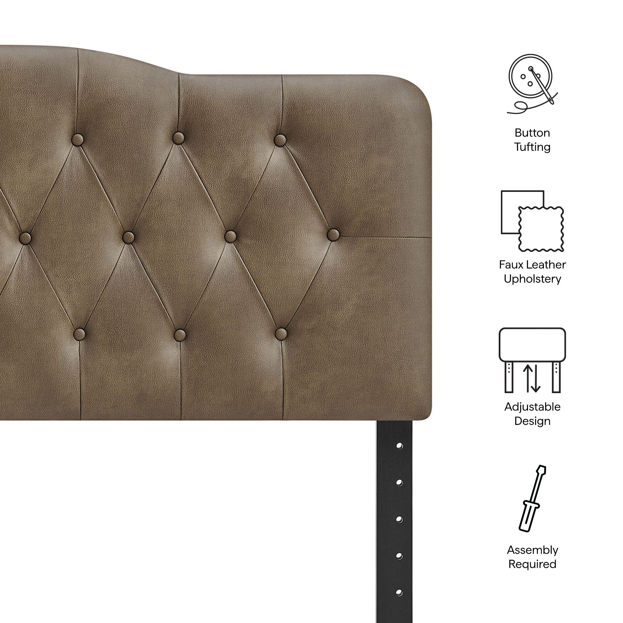 Modway MOD-7272 Annabel Faux Leather Queen Headboard