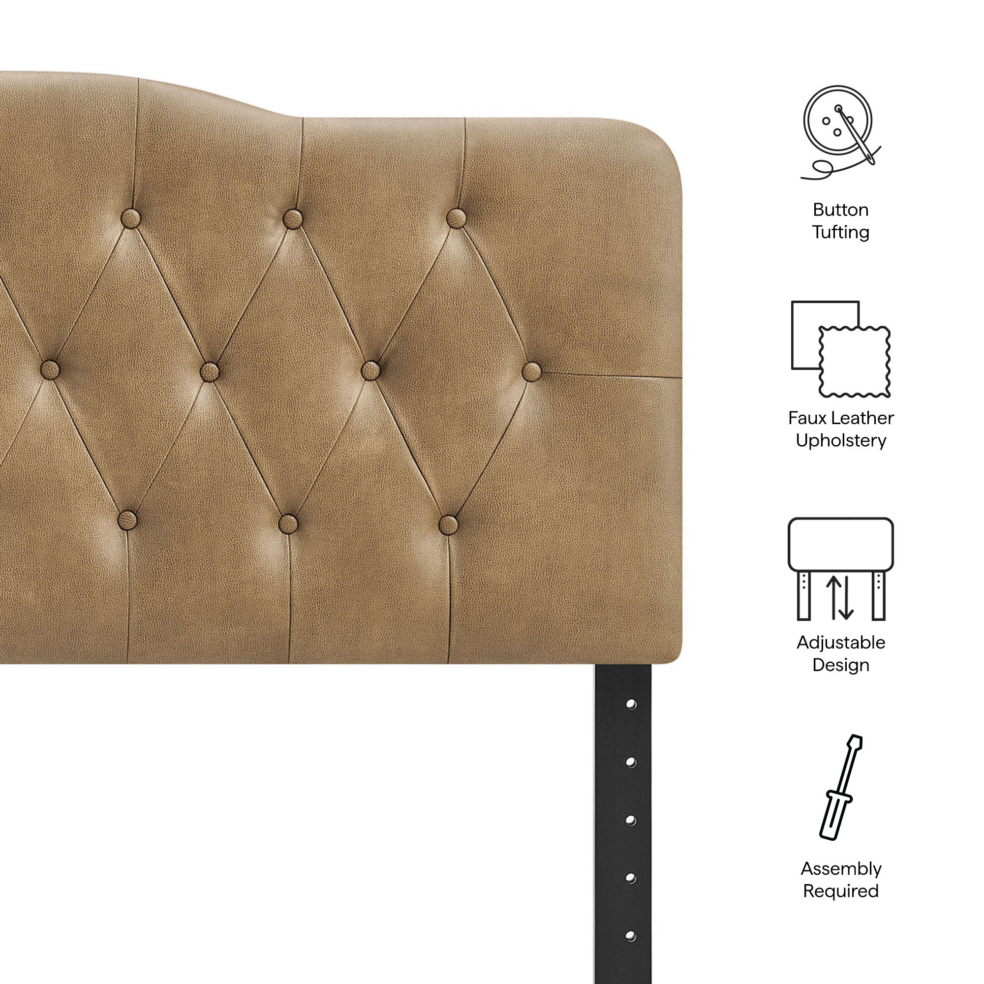 Modway MOD-7272 Annabel Faux Leather Queen Headboard