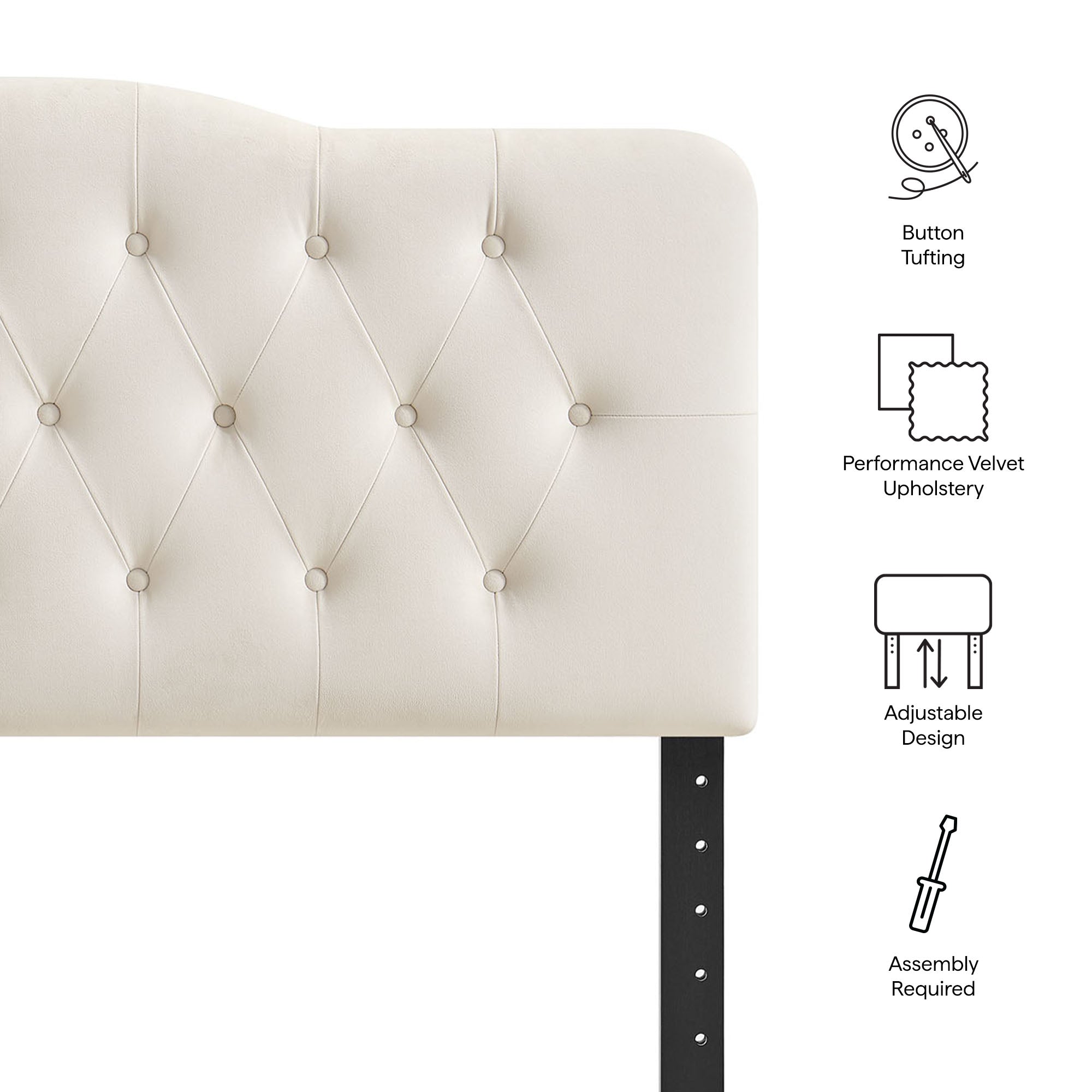 Modway MOD-7273 Annabel Stain-Resistant Performance Velvet King Headboard