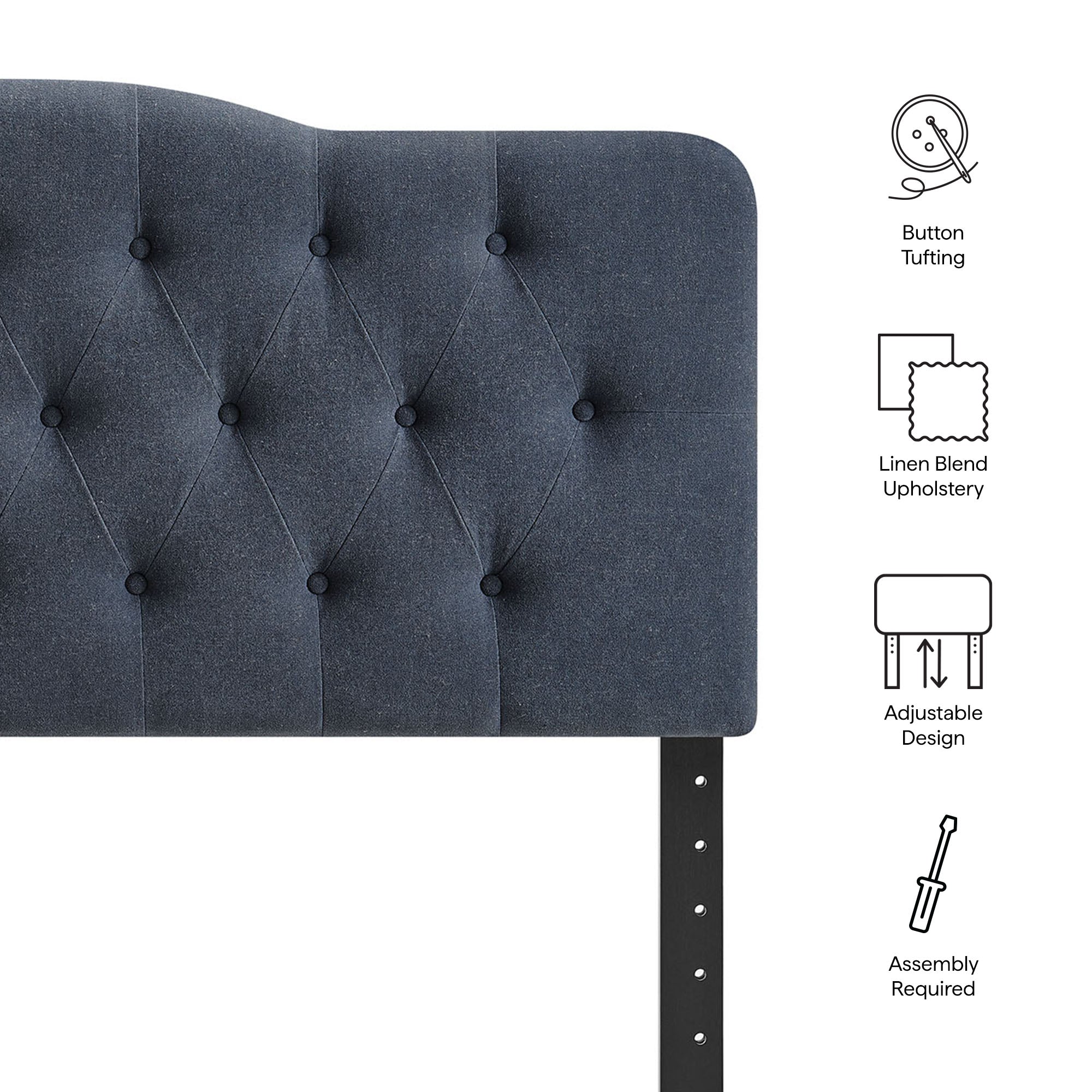 Modway MOD-7274 Annabel Premium Linen Blend King Headboard